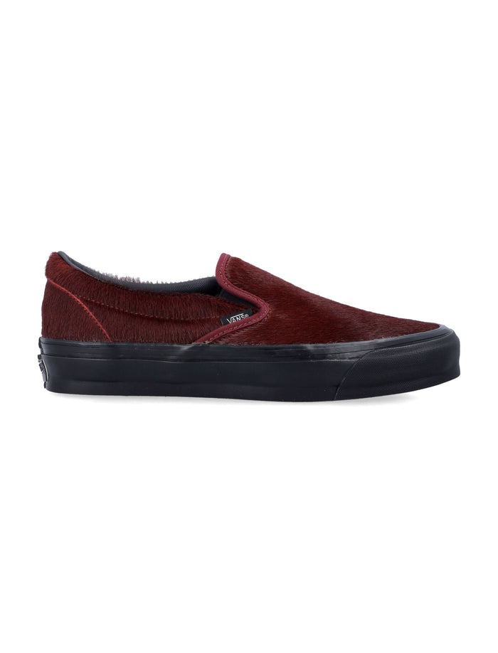 Vans LX Classic Slip-On 98 pony hair sneakers Burgundy Leather Sole