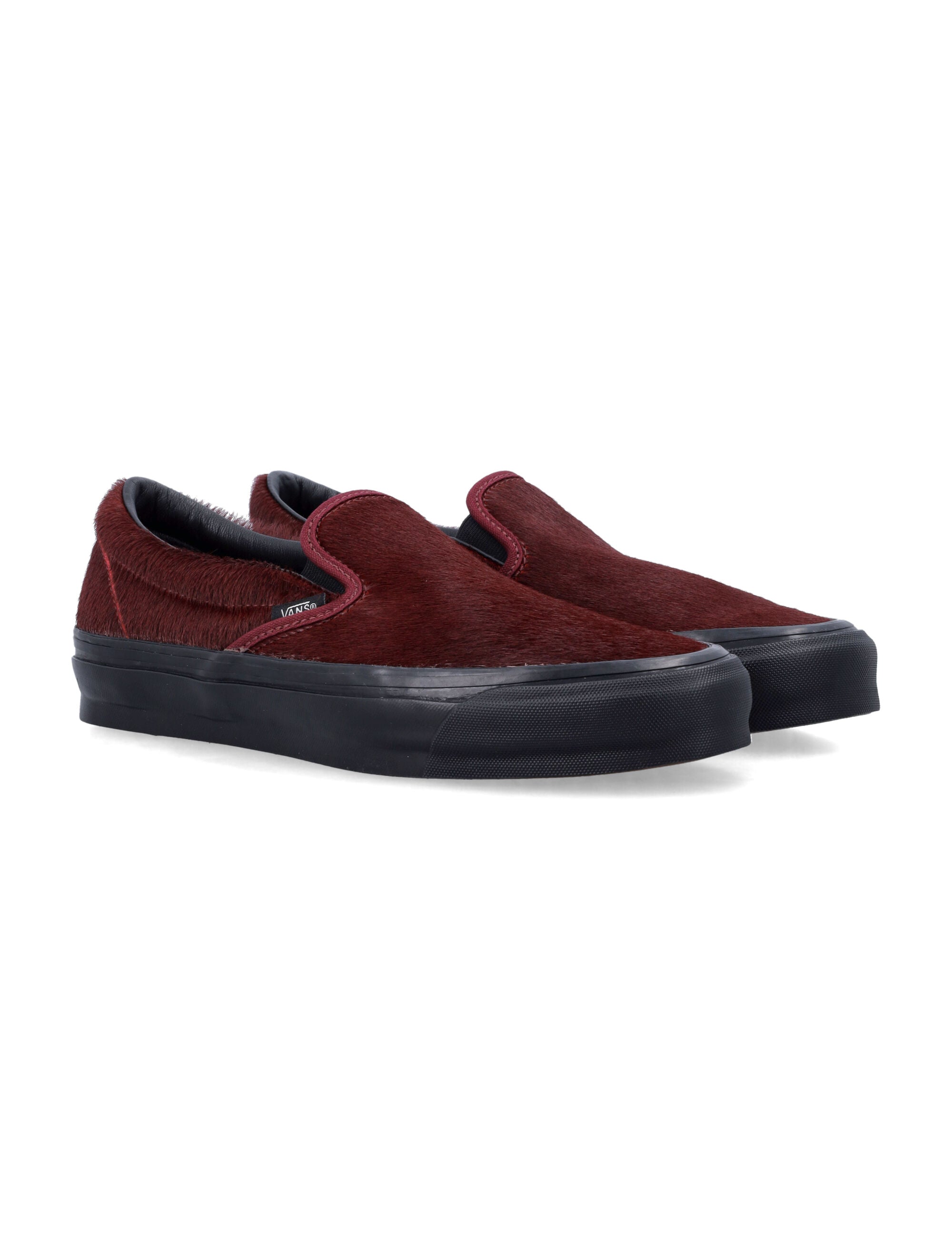 Vans LX Classic Slip-On 98 pony hair sneakers Burgundy Leather Sole