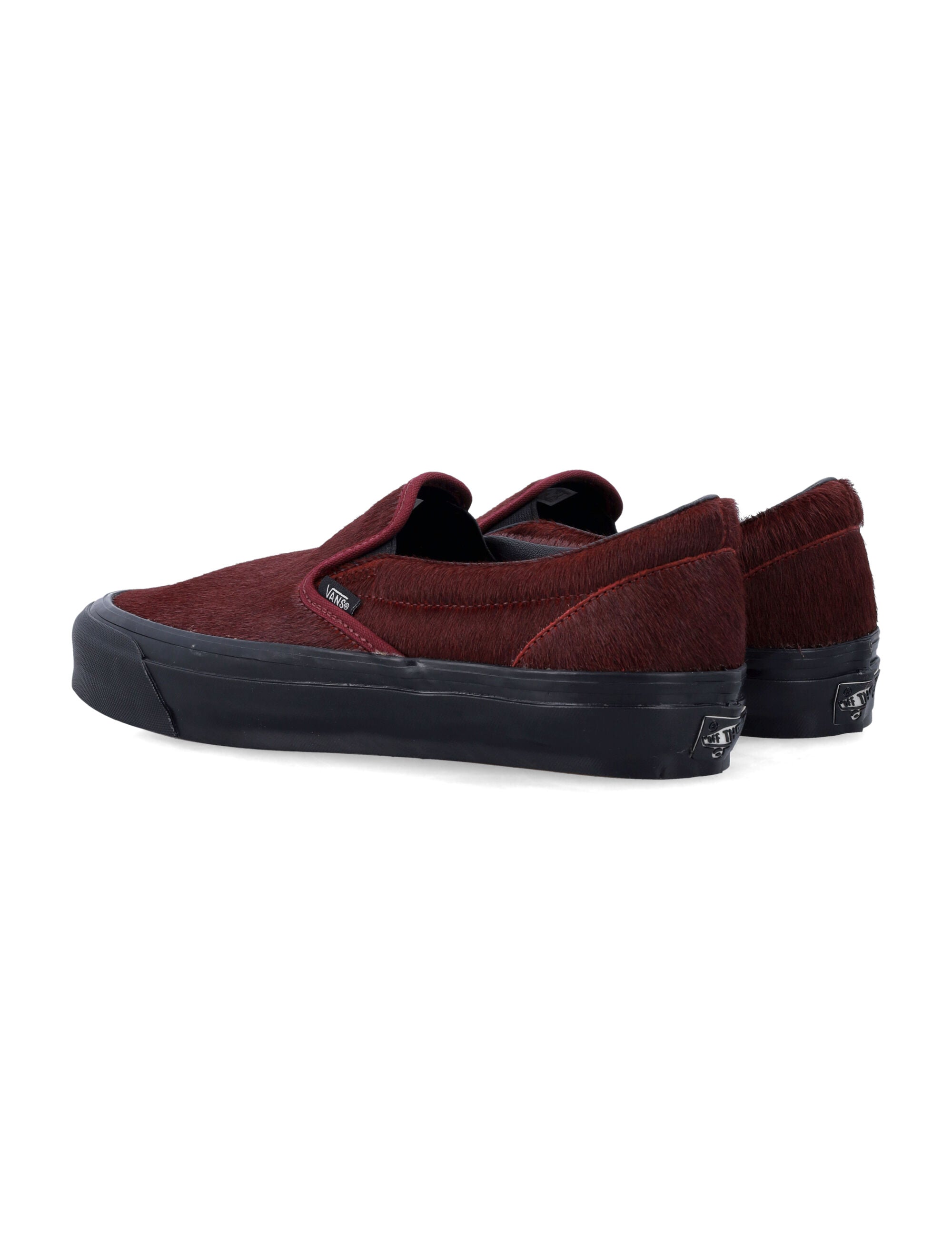 Vans LX Classic Slip-On 98 pony hair sneakers Burgundy Leather Sole