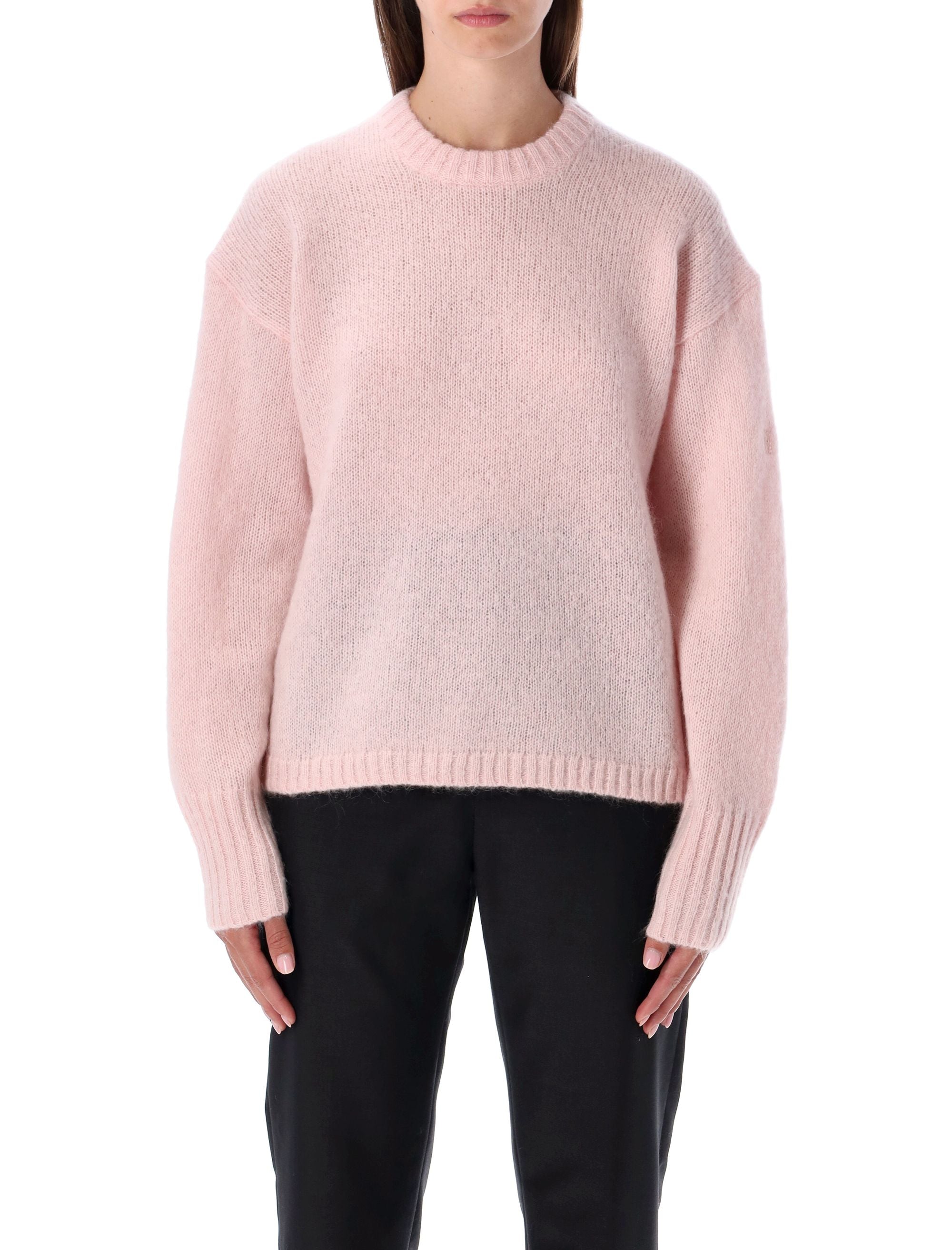 By Malene Birger Brie wool and mohair crewneck sweater Chalk Pink
