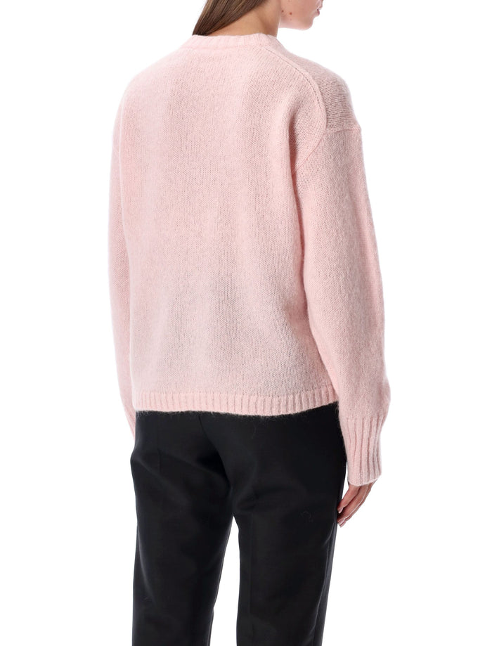 By Malene Birger Brie wool and mohair crewneck sweater Chalk Pink