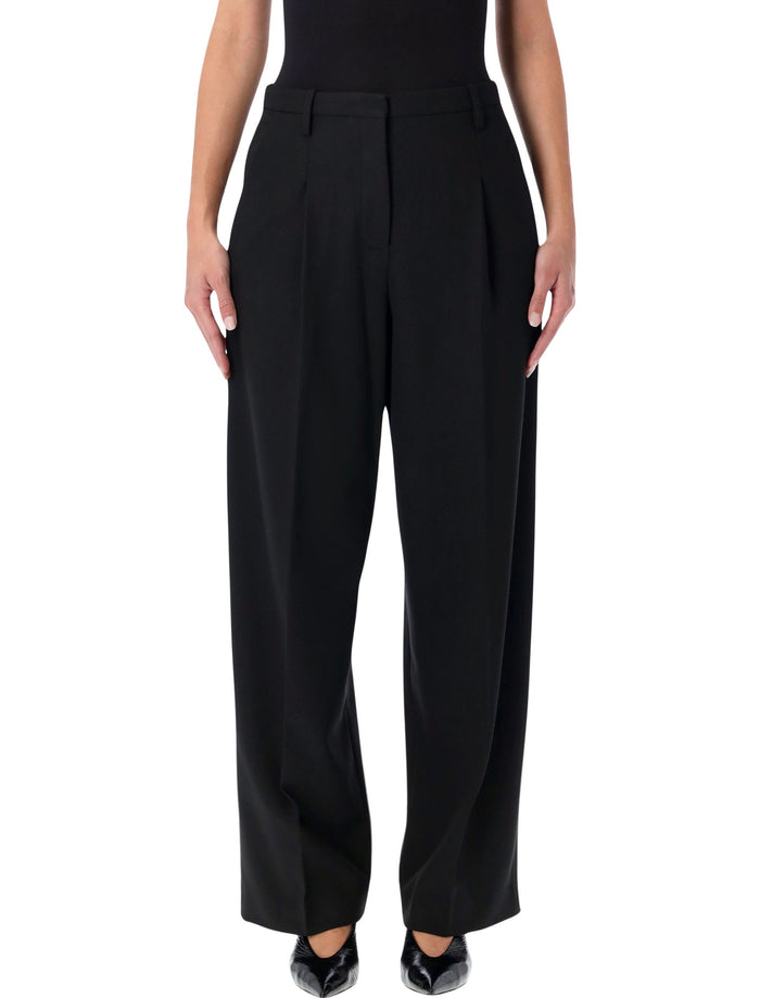 By Malene Birger Elsa black high-waisted wide-leg trousers Polyester Pant