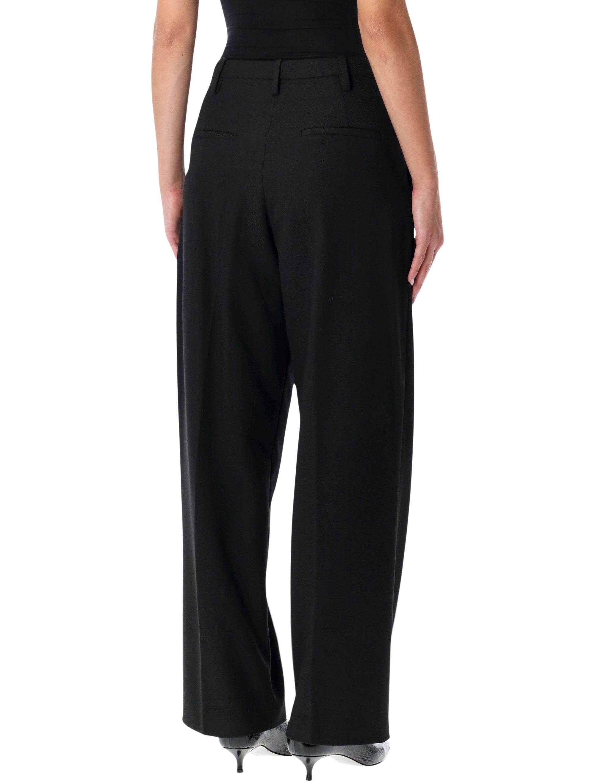 By Malene Birger Elsa black high-waisted wide-leg trousers Polyester Pant
