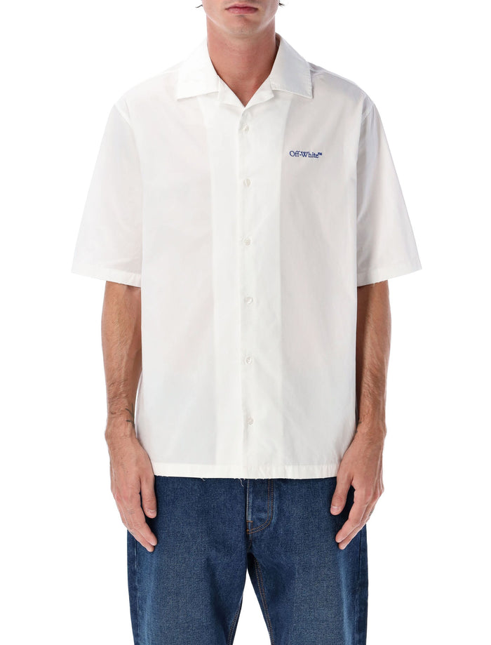 Off-White Brush Arrow poplin bowling shirt with embroidered logo Cotton