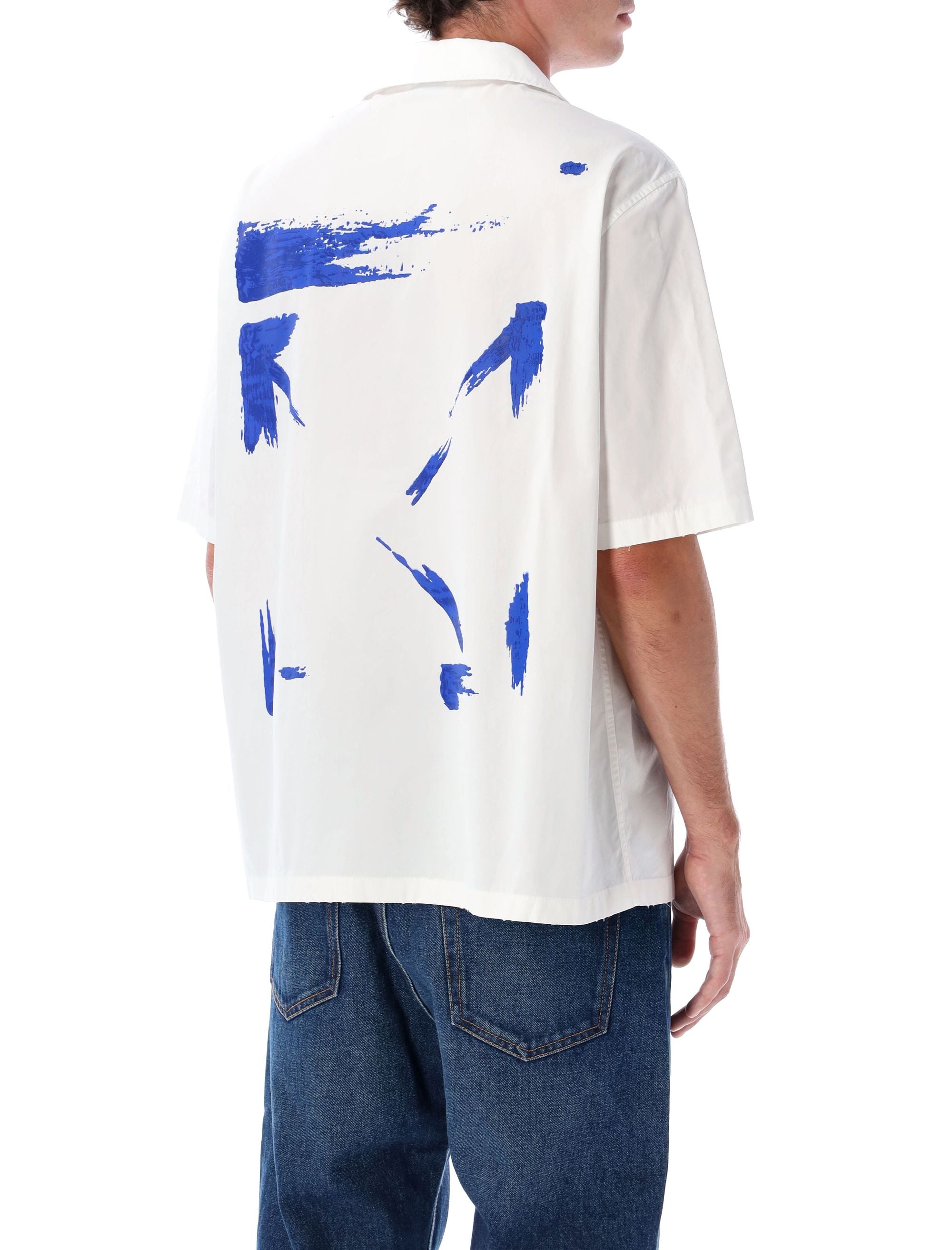 Off-White Brush Arrow poplin bowling shirt with embroidered logo Cotton