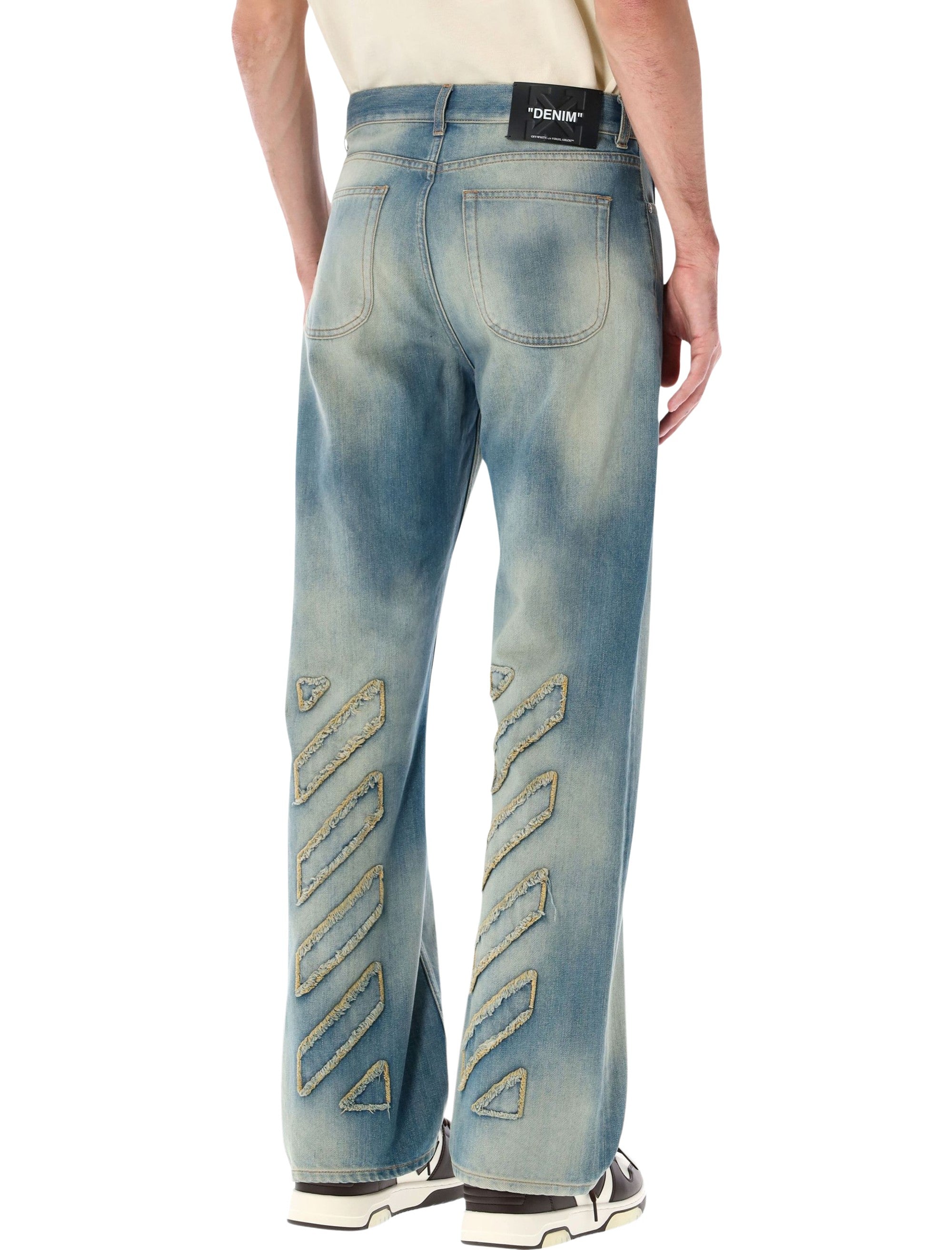 Off-White™ diag raw patch 90s Skate jeans Dirty Blue Cotton