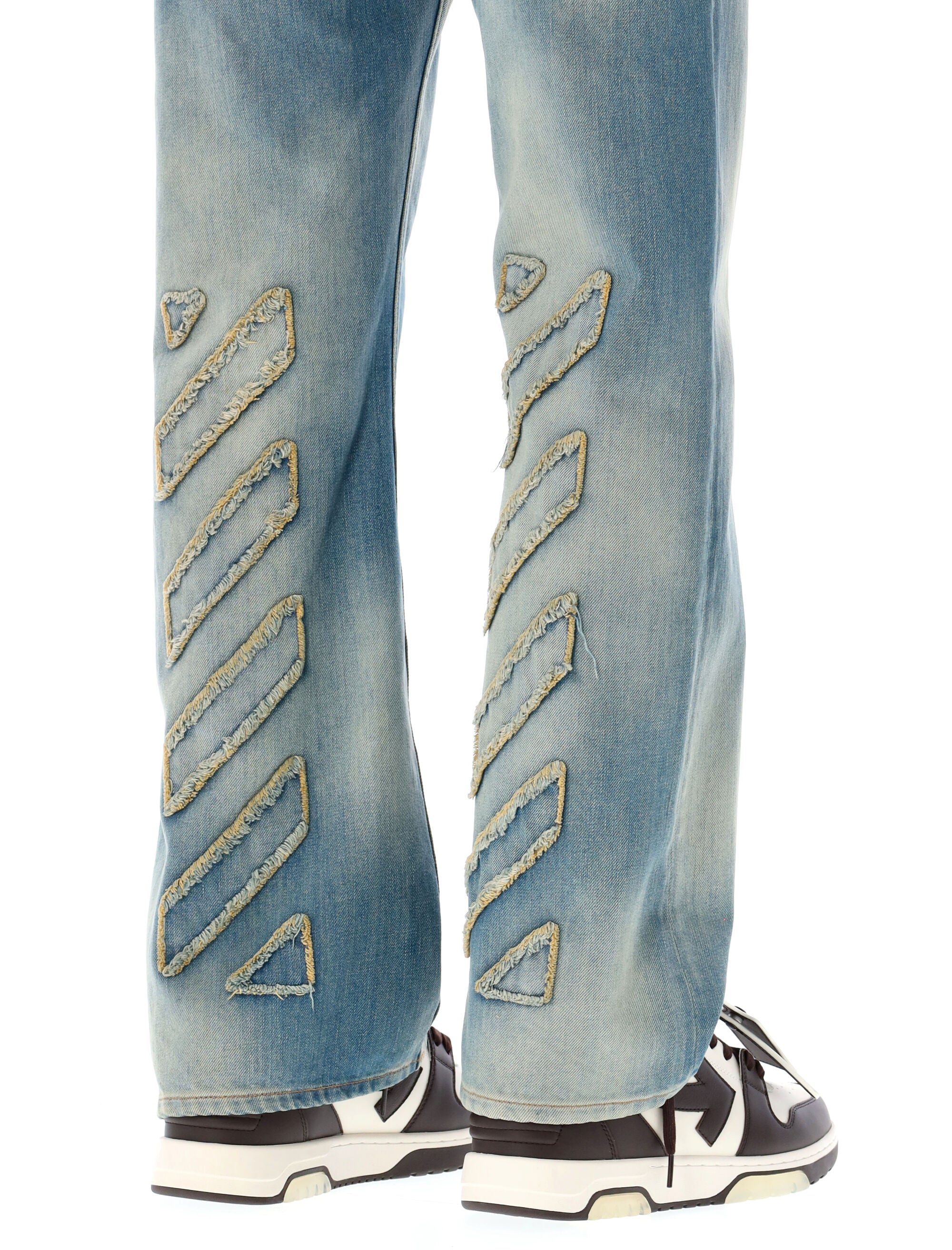 Off-White™ diag raw patch 90s Skate jeans Dirty Blue Cotton