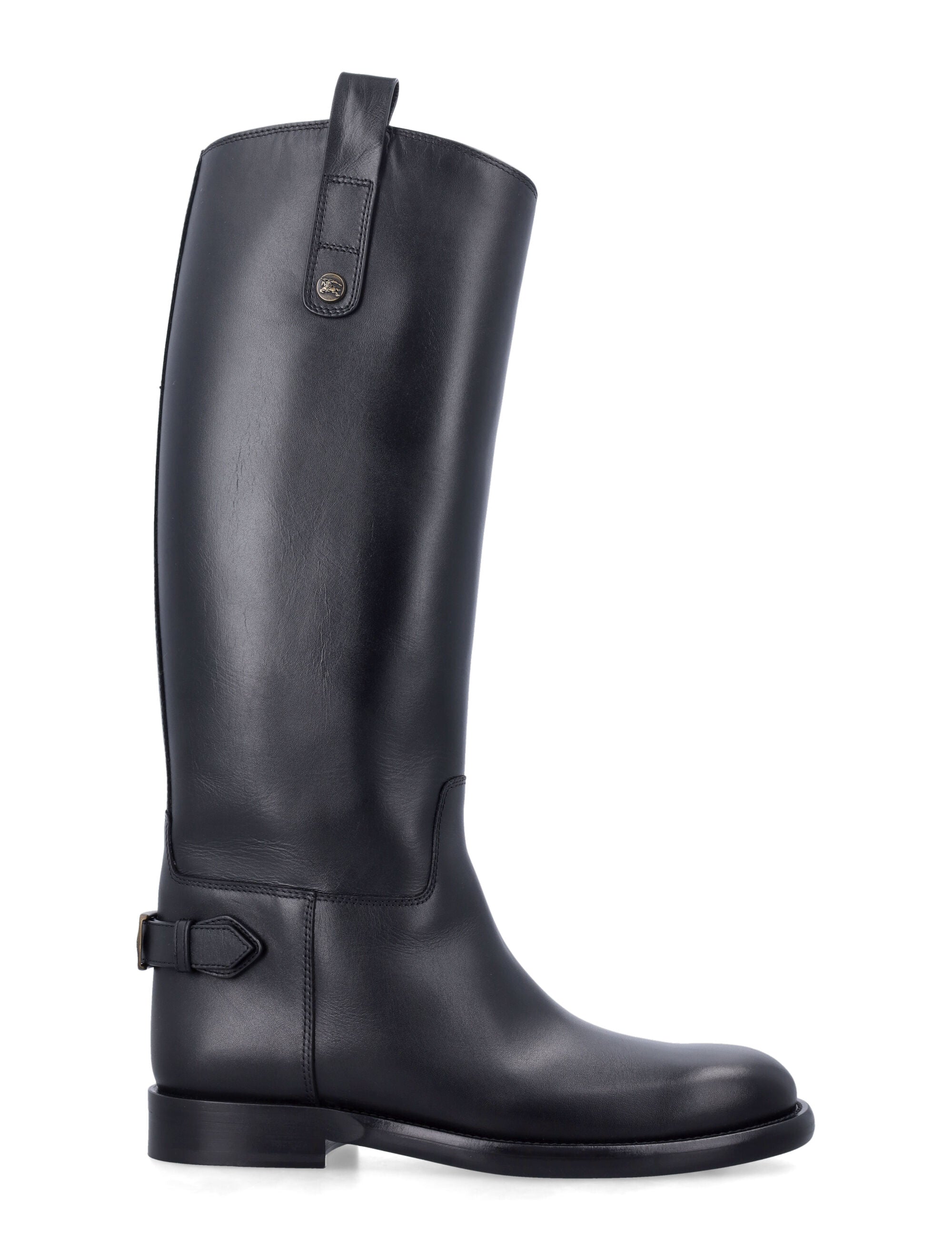 Burberry leather Cavalier boots with buckle detail Black Calf Sole