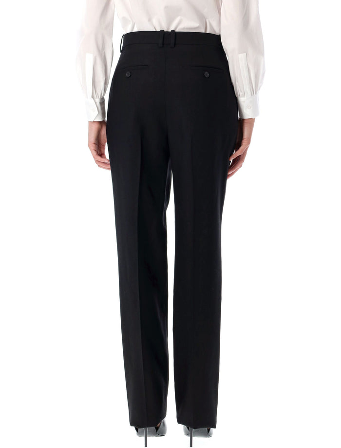 High waisted wool pants Black Pocket Lining