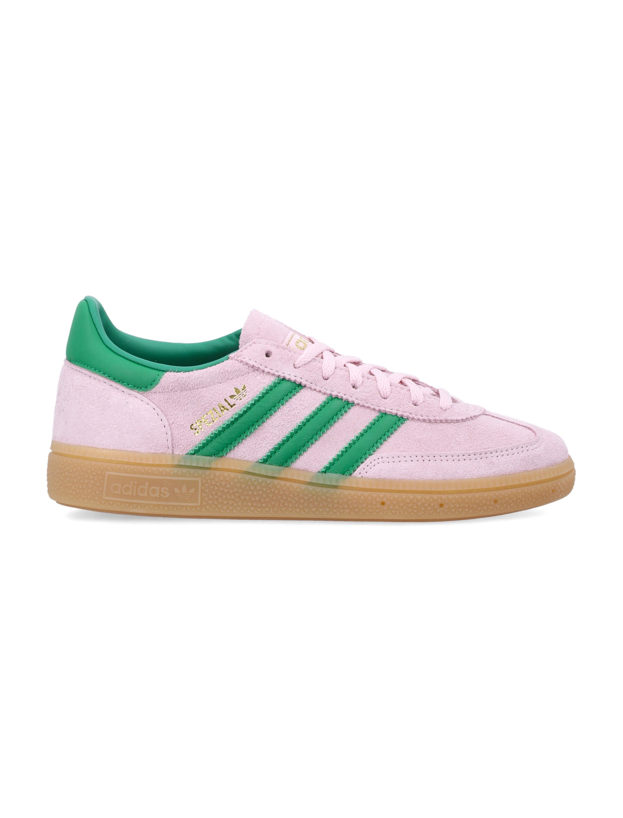 Handball Spezial womans sneakers Clear Pink/green/gold Metallic Leather Sole