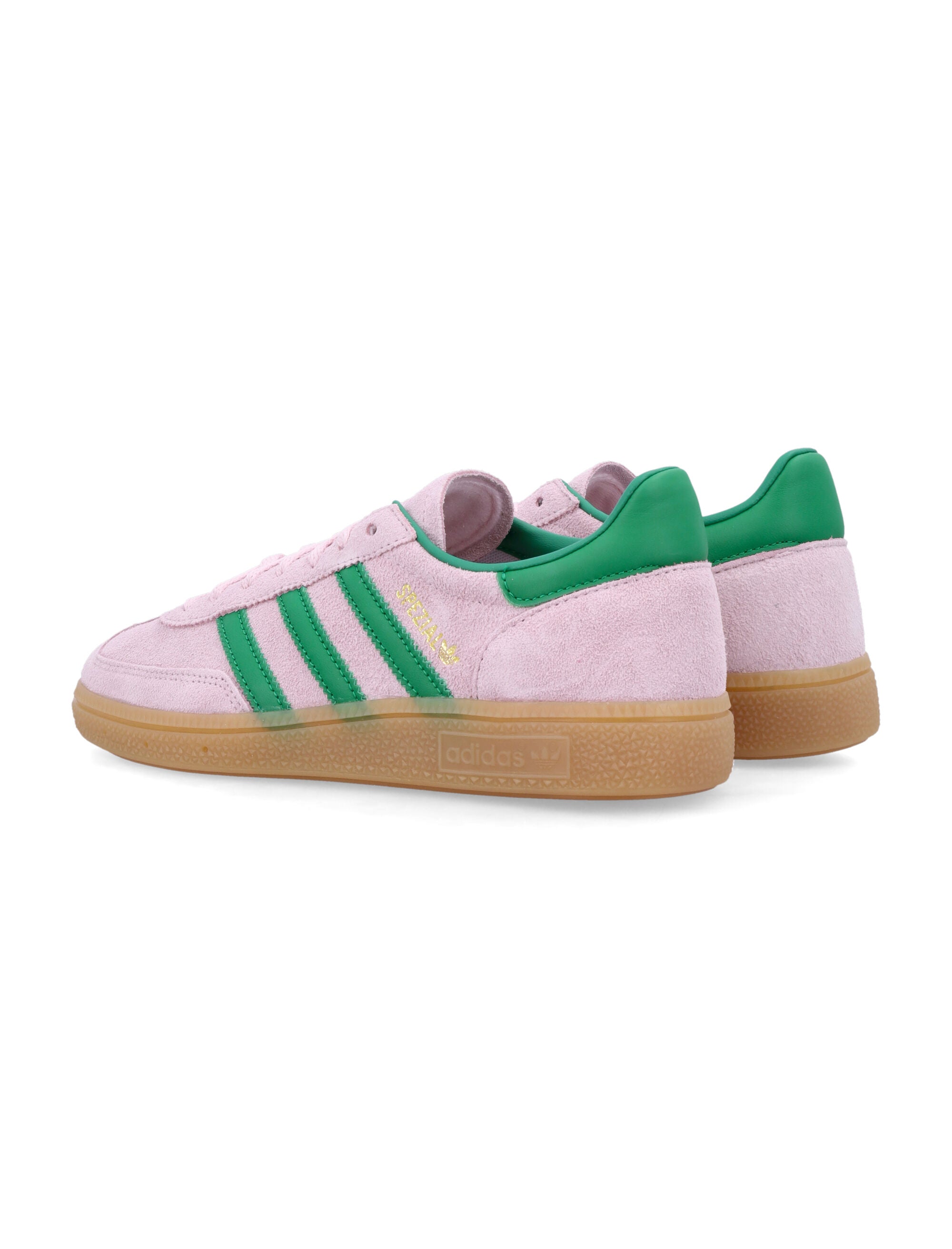Handball Spezial womans sneakers Clear Pink/green/gold Metallic Leather Sole
