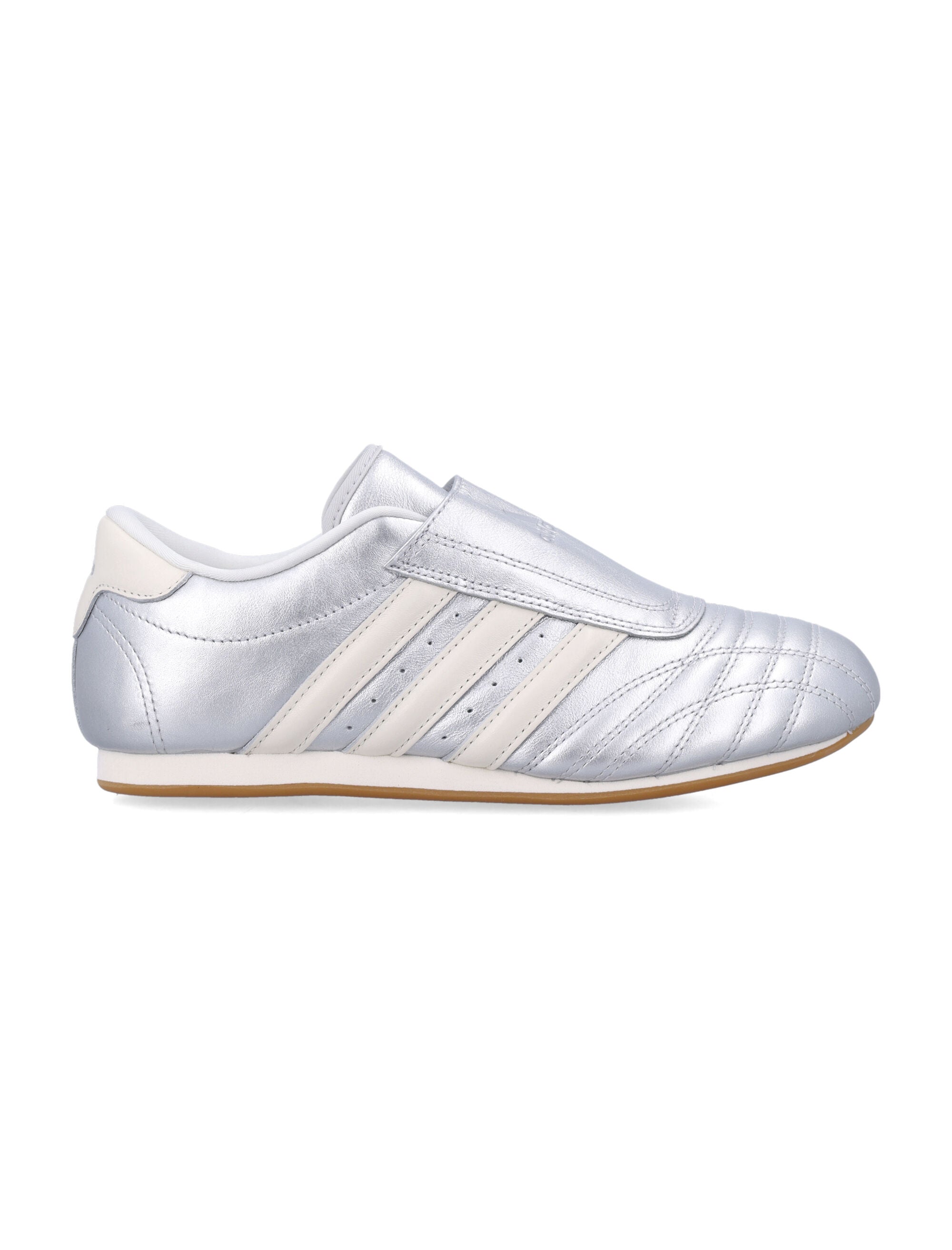 Adidas Originals metallic leather Taekwondo womans shoes Silver Upper Sneaker