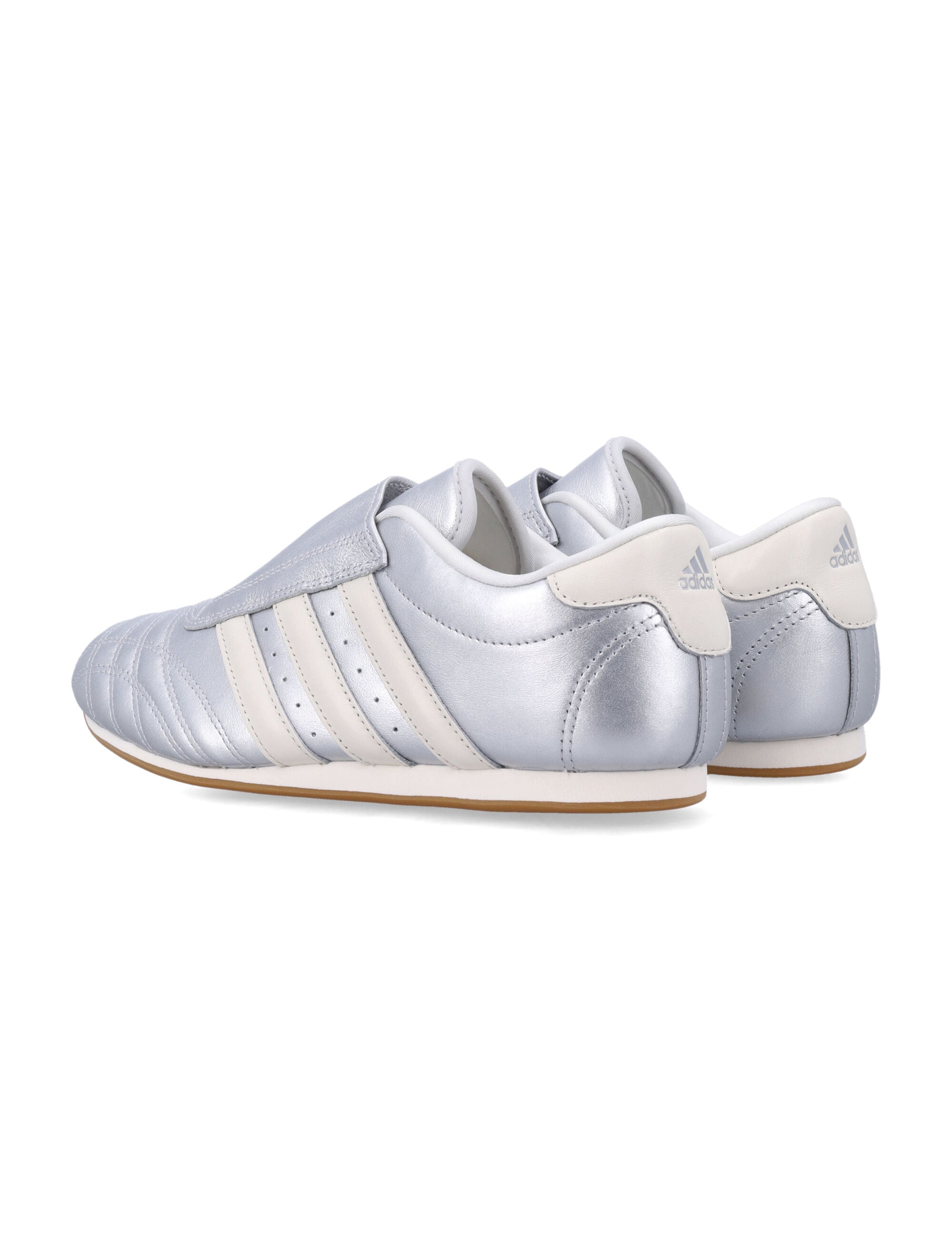 Adidas Originals metallic leather Taekwondo womans shoes Silver Upper Sneaker