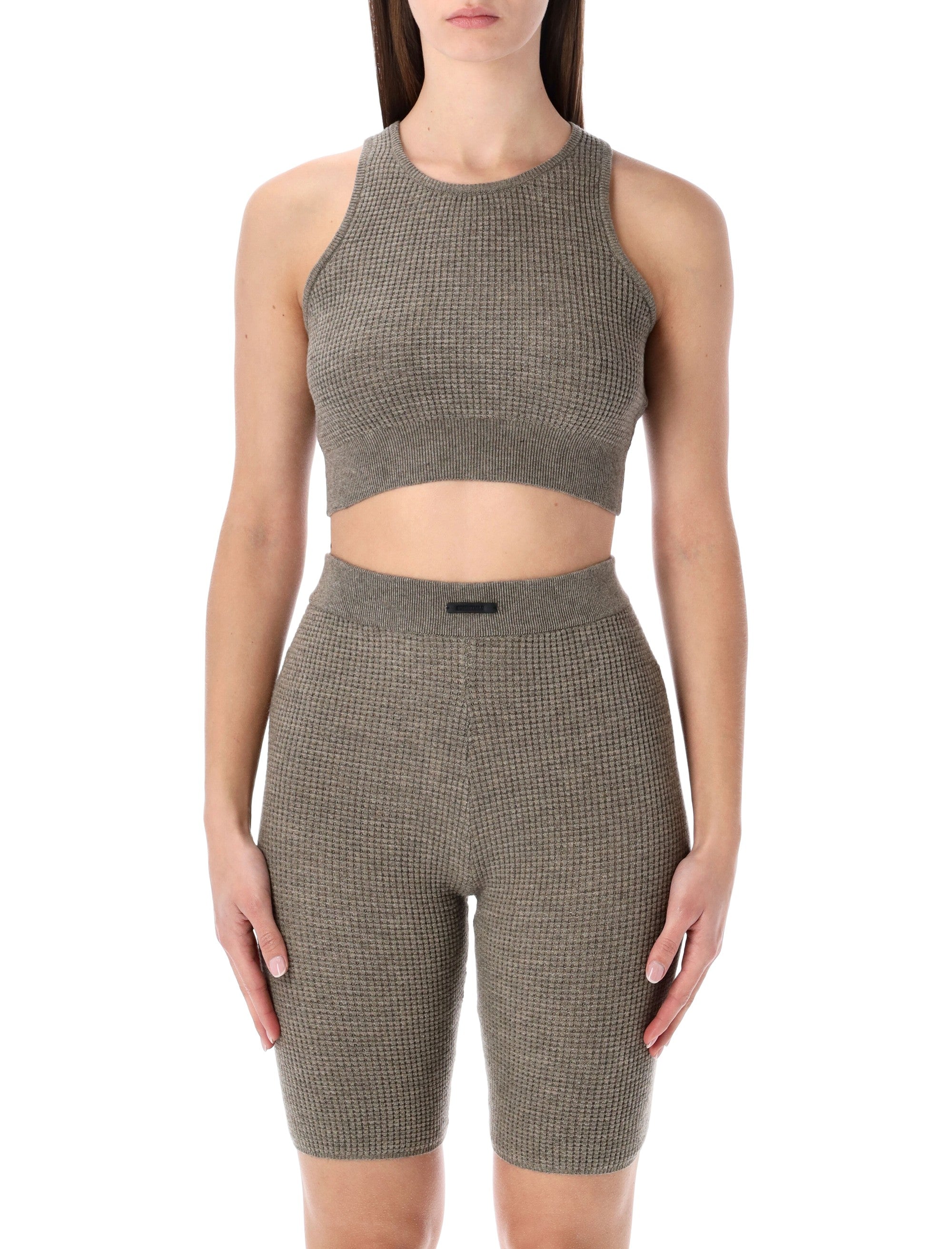 Essentials Fear of God Waffle sport tank homestead heather-tone Heater Polyester Top