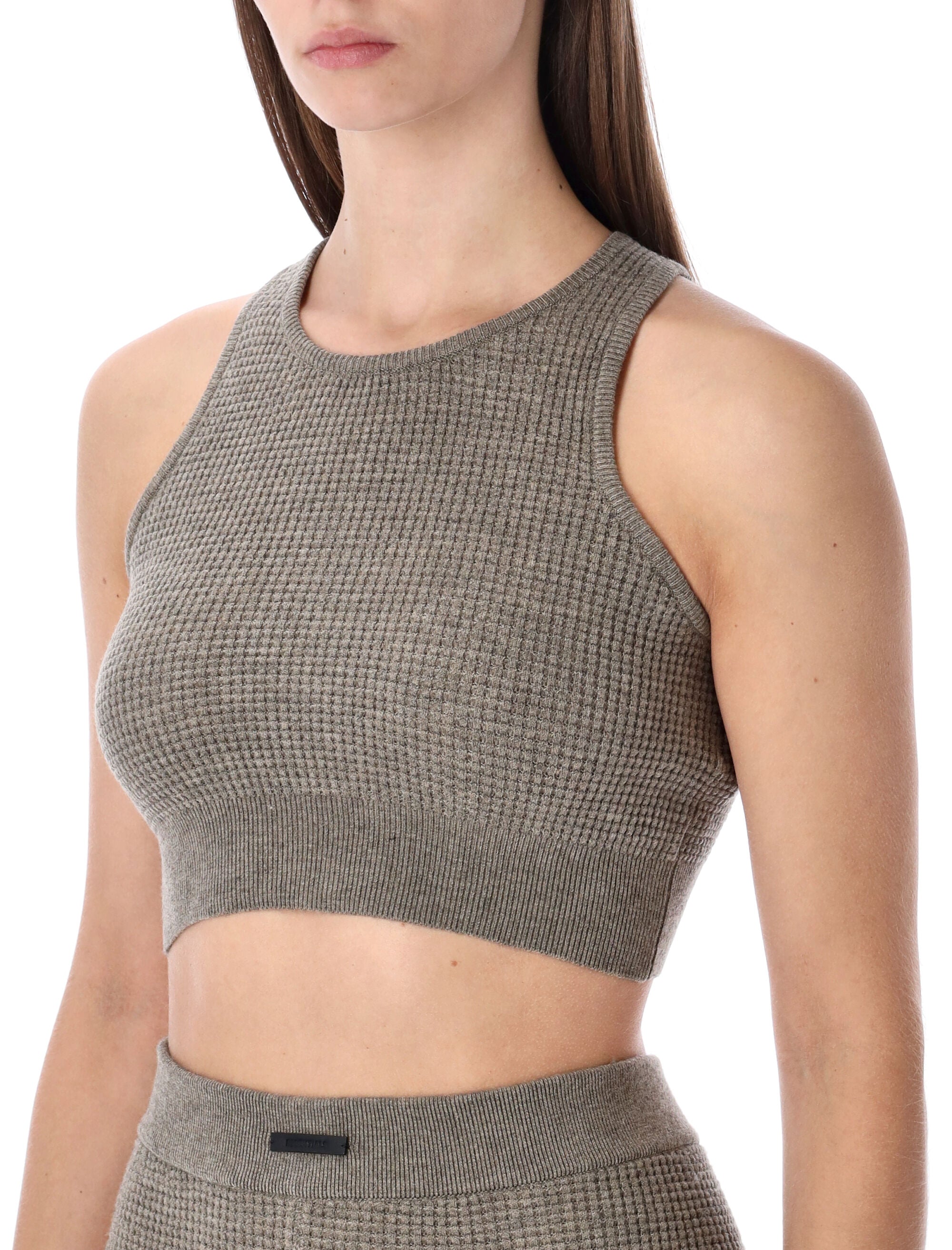 Essentials Fear of God Waffle sport tank homestead heather-tone Heater Polyester Top