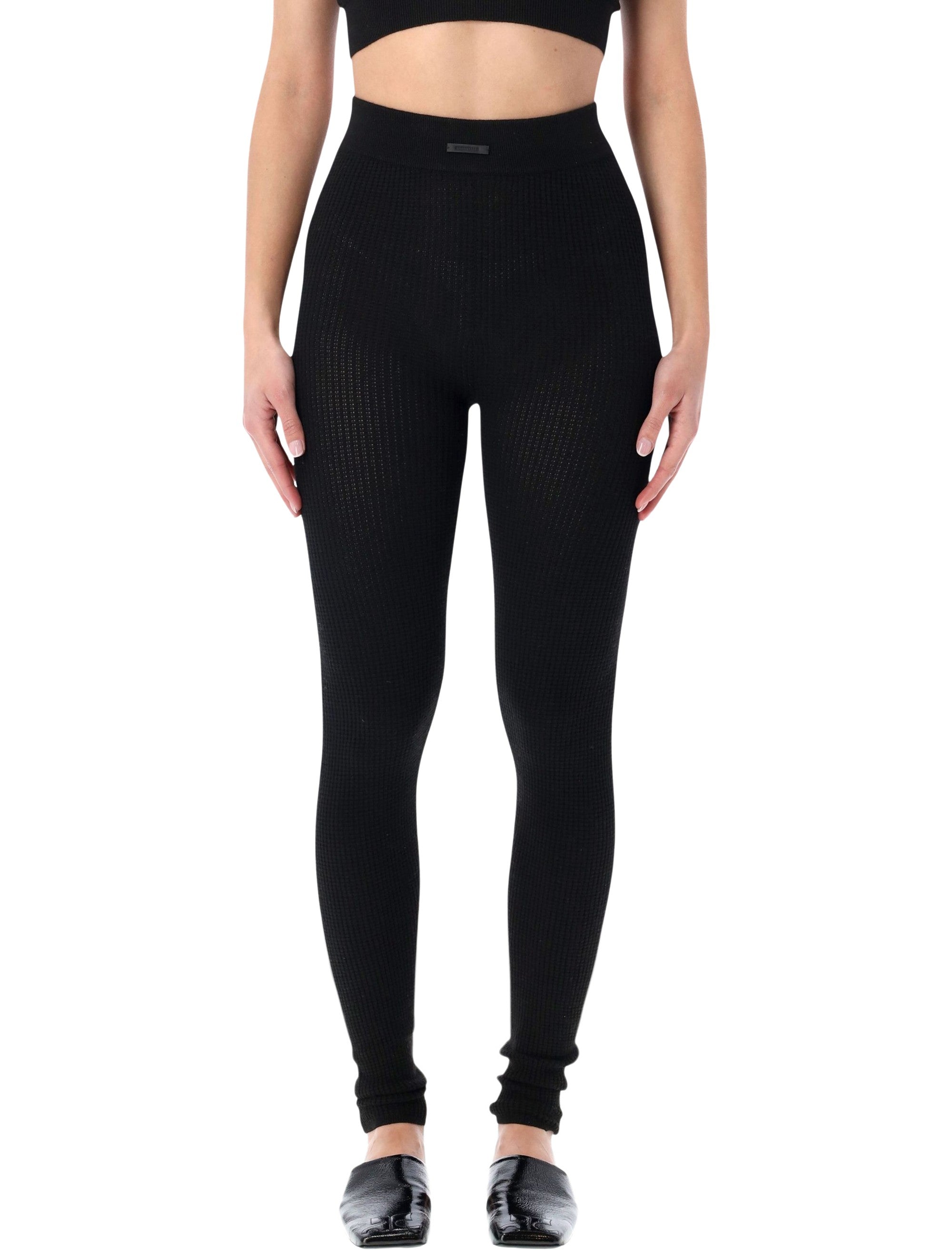 Essentials Fear of God black Waffle leggings Vintage Polyester