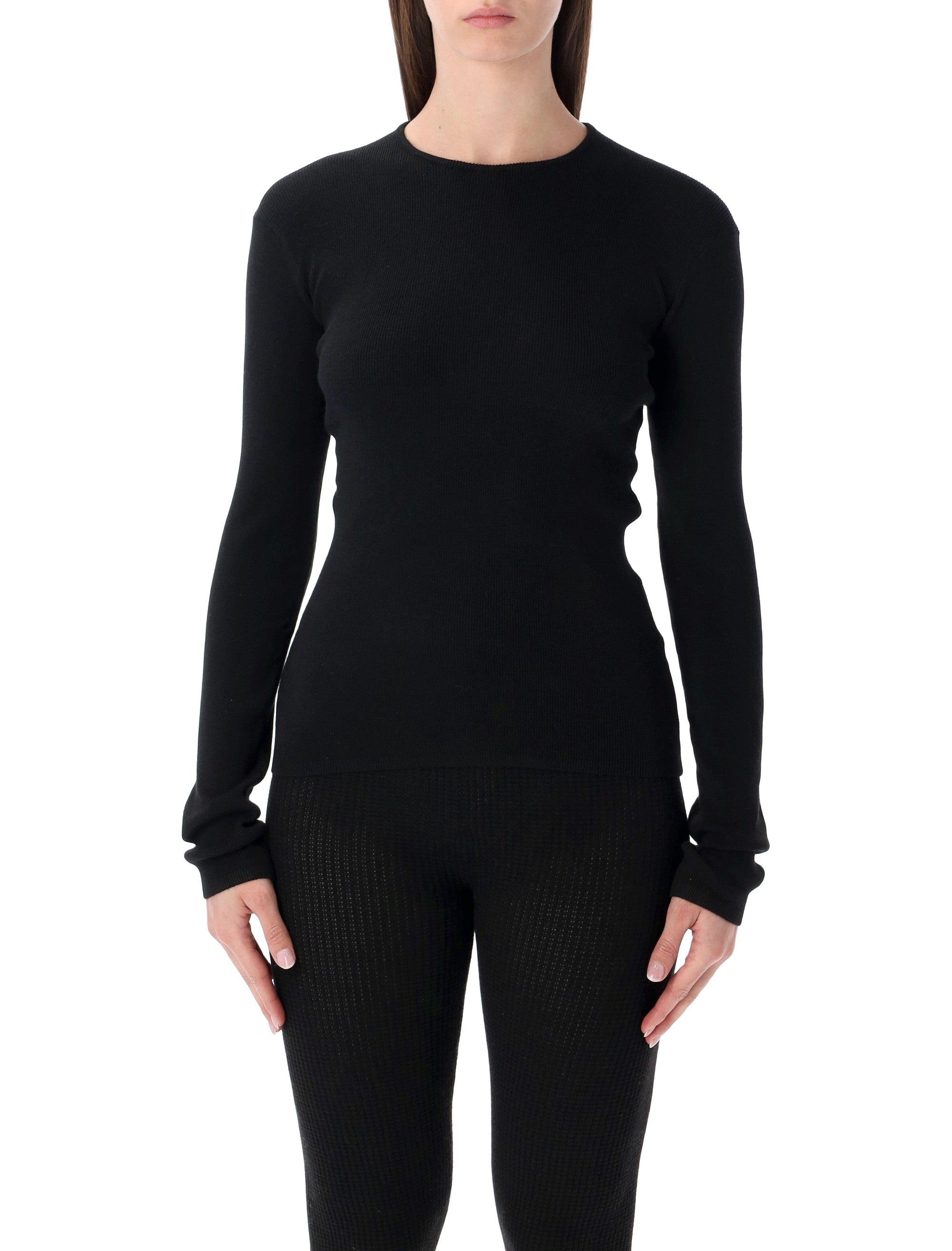 Essentials Fear of God rib long sleeve top Vintage Black Polyester