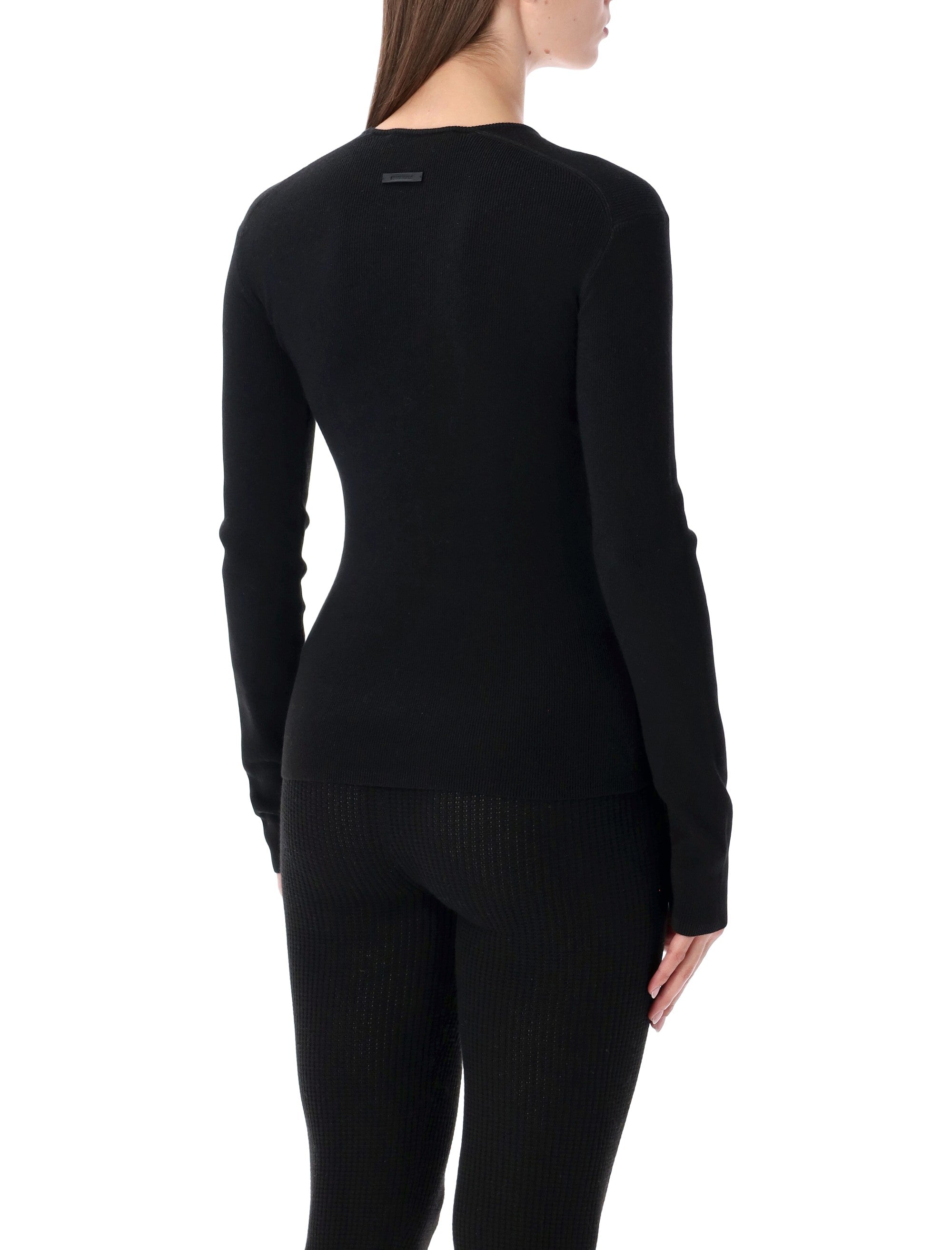 Essentials Fear of God rib long sleeve top Vintage Black Polyester