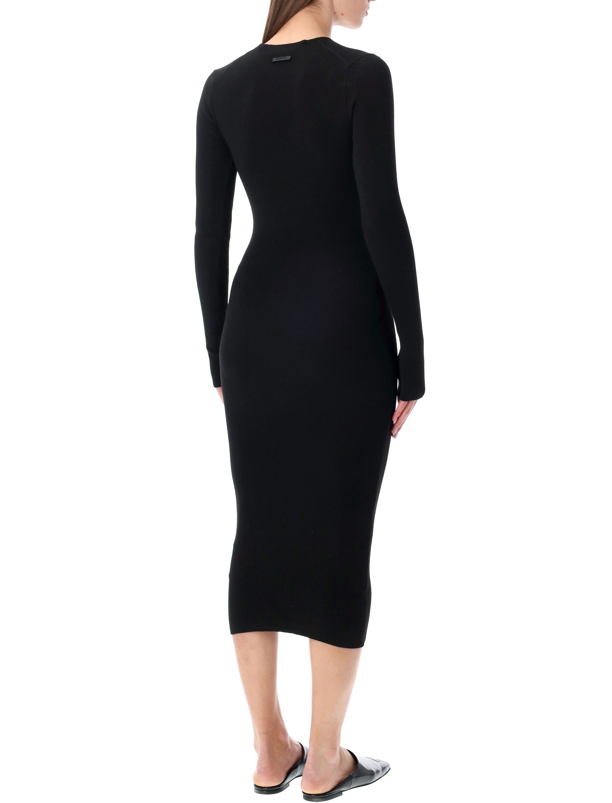 Essentials Fear of God rib long sleeve dress Vintage Black Polyester