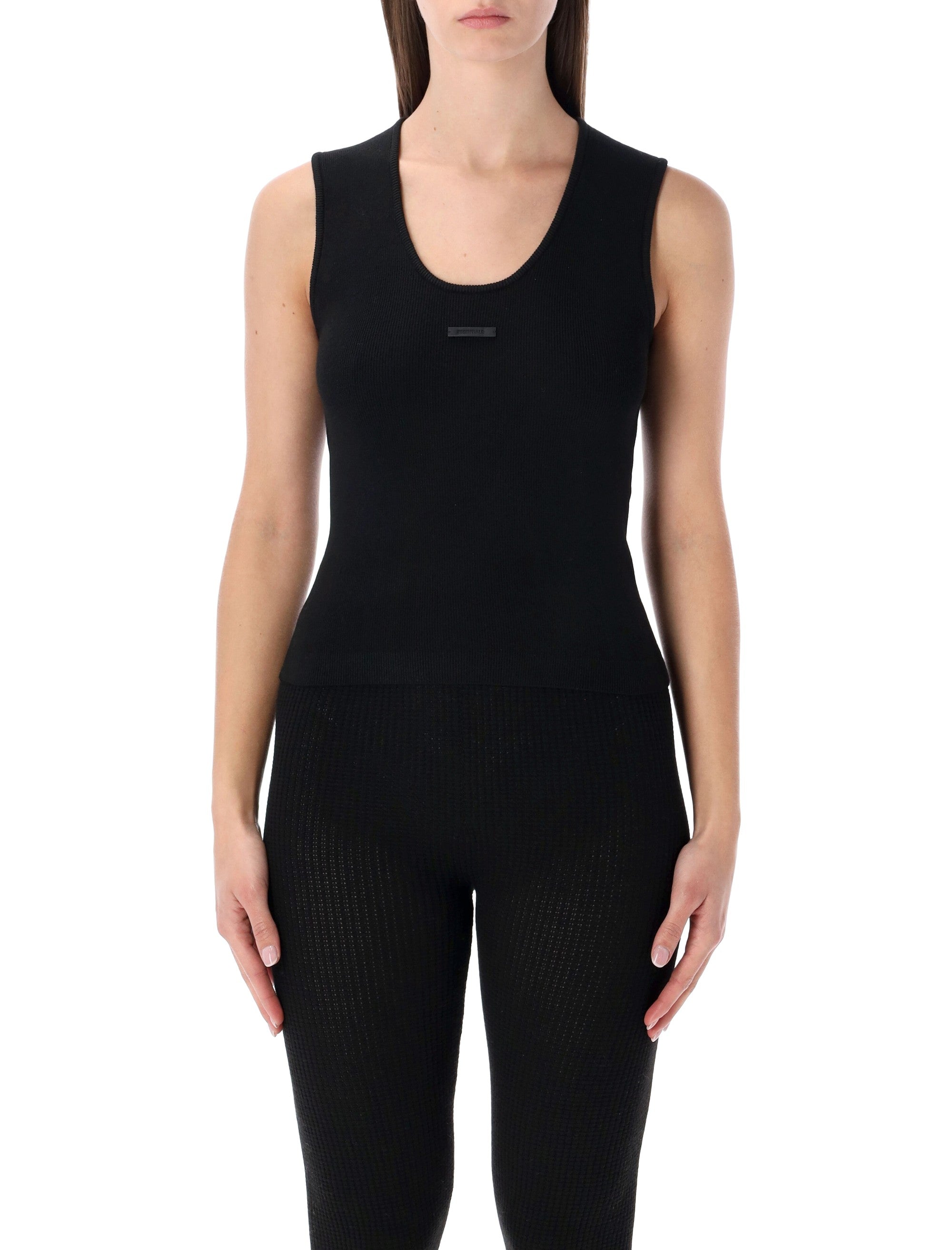 Essentials Fear of God rib tank Vintage Black Polyester Top