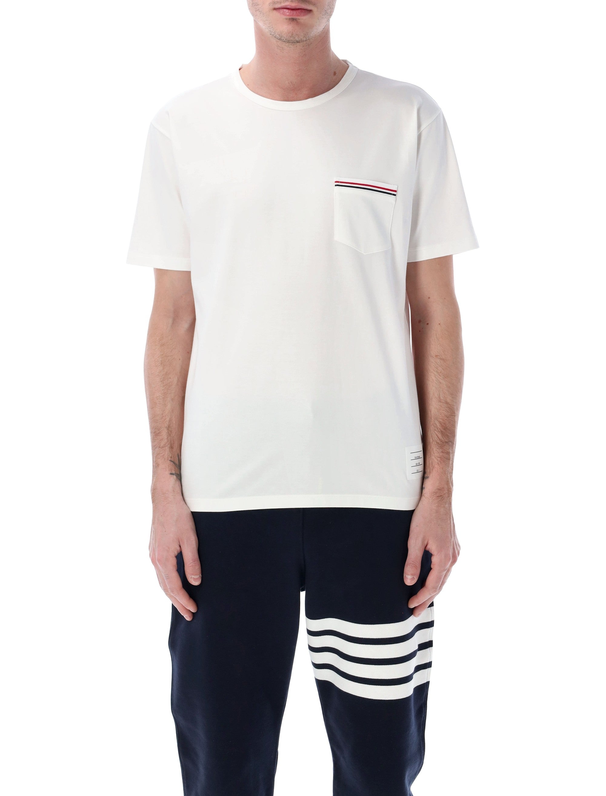 Thom Browne Jersey Pocket T-Shirt White Cotton Tshirt