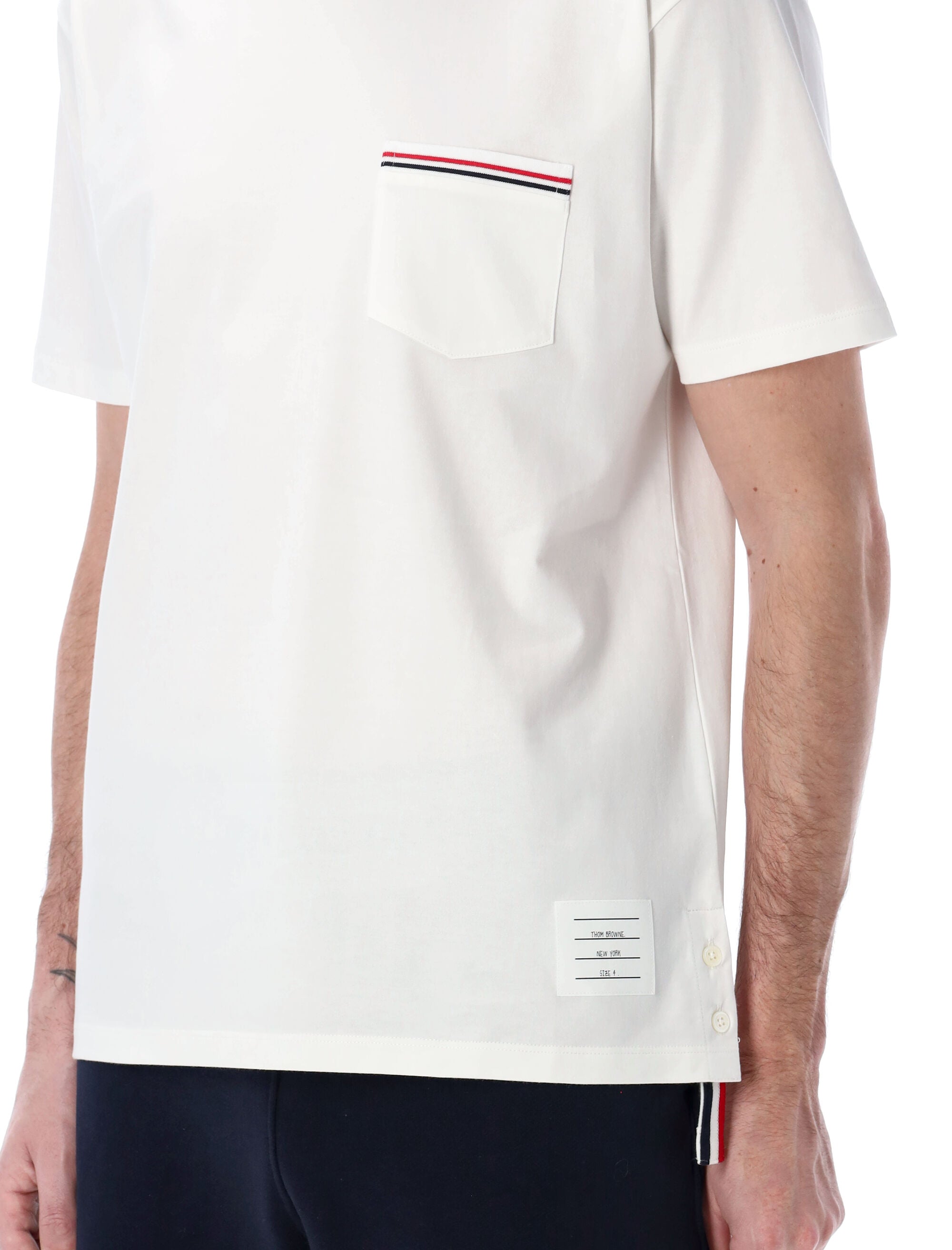 Thom Browne Jersey Pocket T-Shirt White Cotton Tshirt