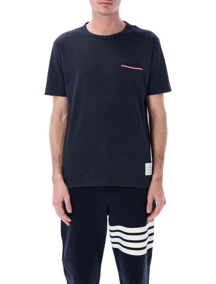 Thom Browne jersey pocket t-shirt Navy Cotton Tshirt