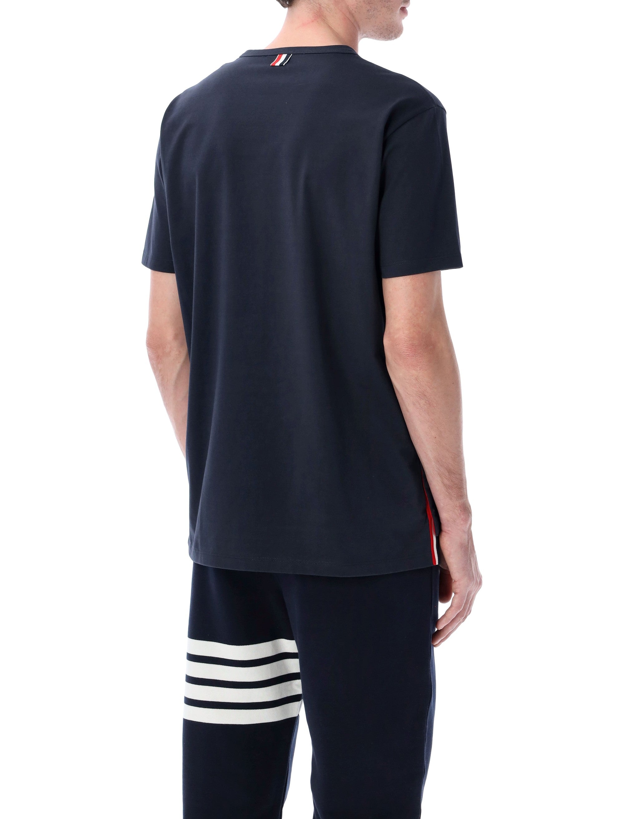 Thom Browne Jersey Pocket T-Shirt Navy Cotton Tshirt