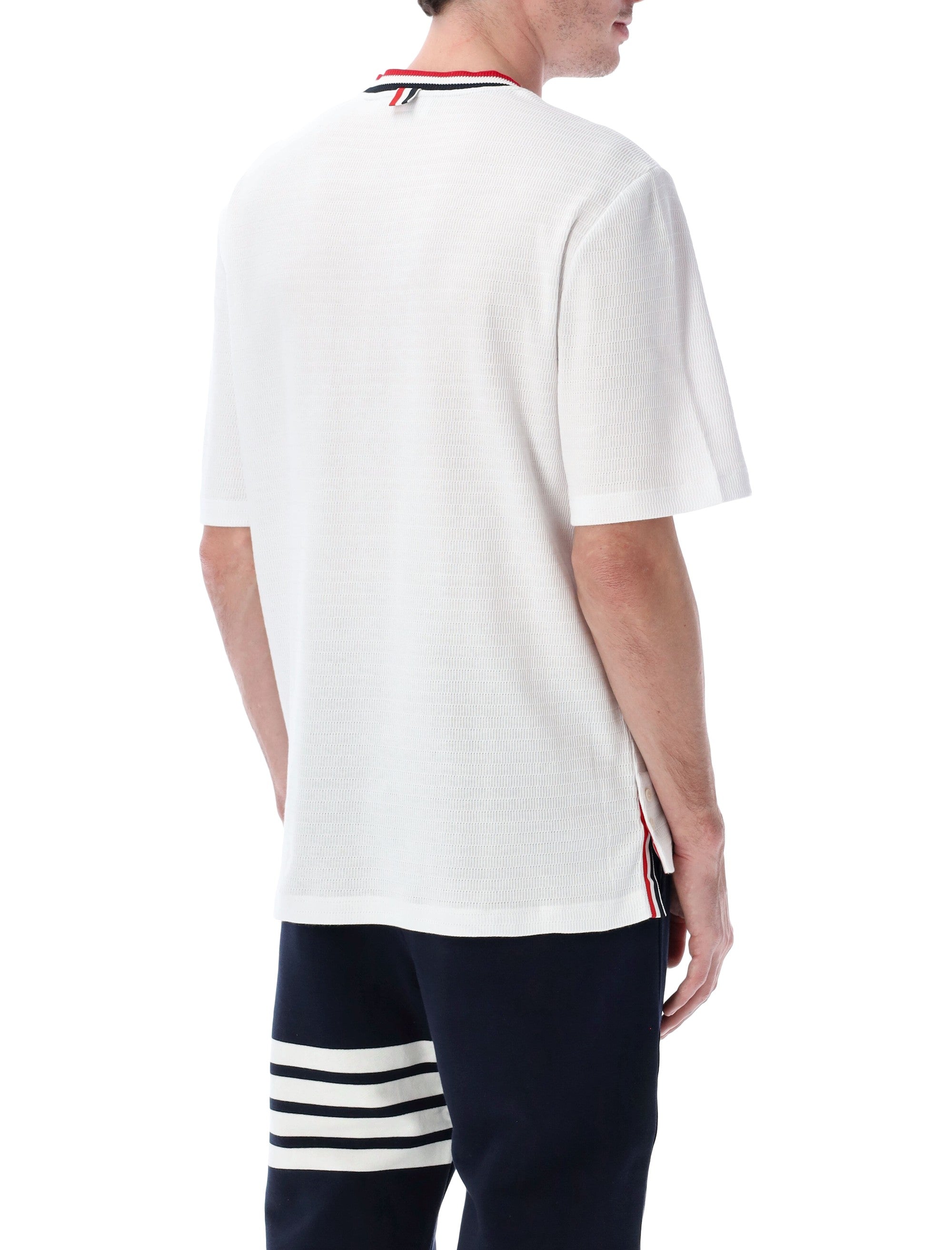 Thom Browne striped detail t-shirt White Cotton Tshirt
