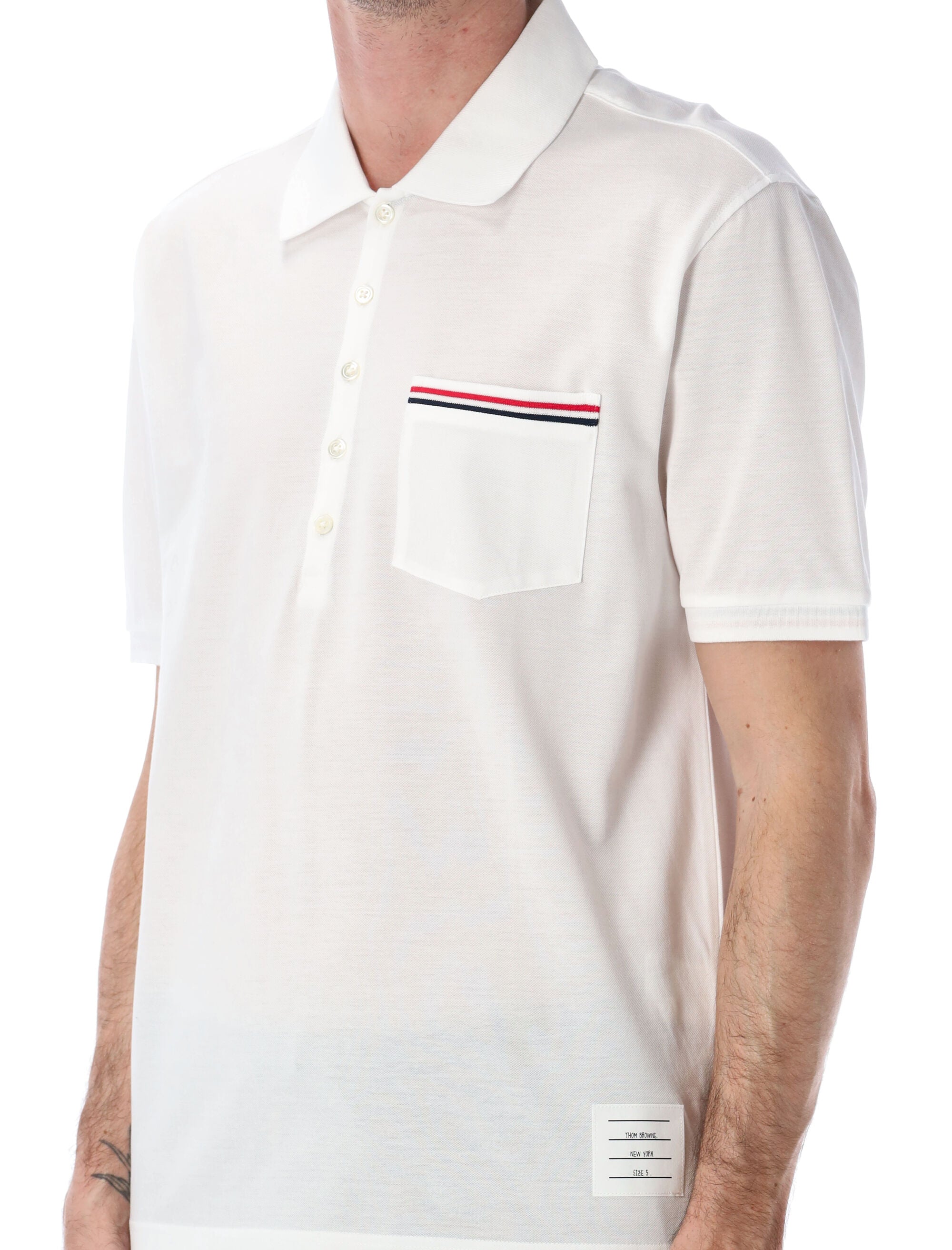 Thom Browne mercerized piqué polo White Cotton Tshirt