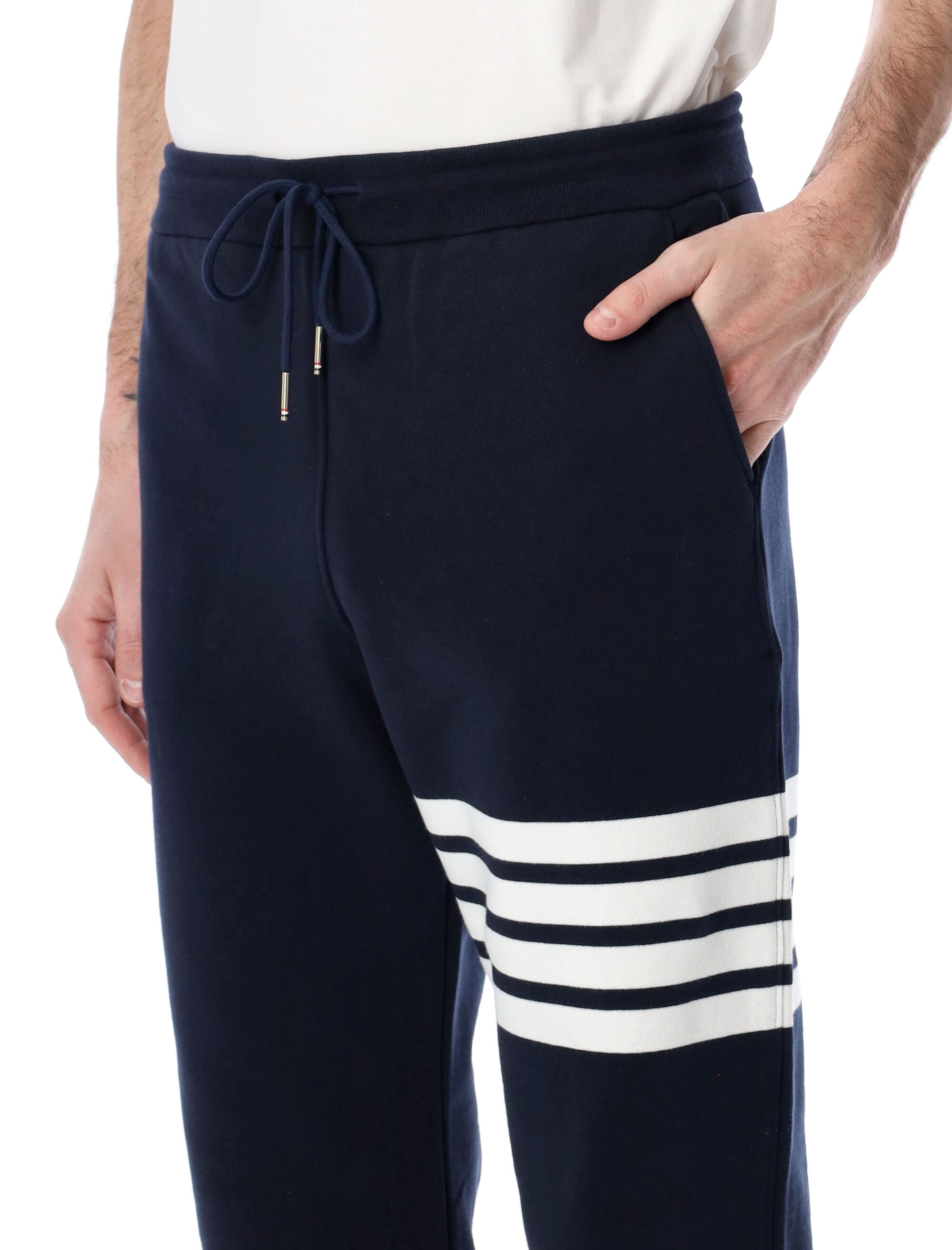 Thom Browne Fleece Sweatpants Navy Cotton Lining
