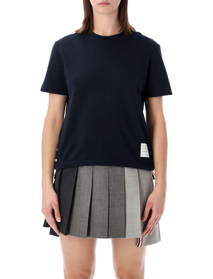 Thom Browne classic piqué t-shirt Navy Cotton Tshirt