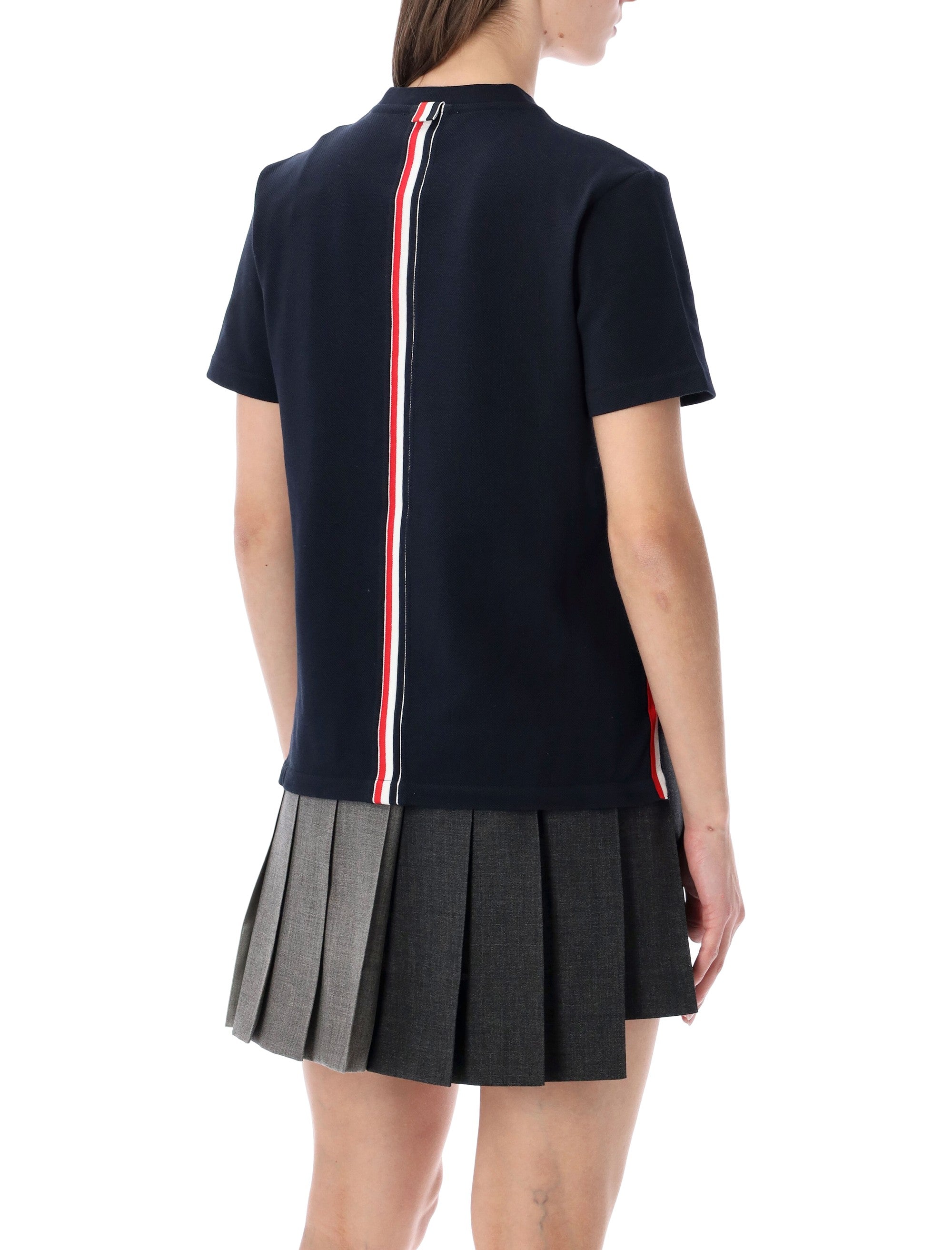 Thom Browne Classic Piqué T-Shirt Navy Cotton Tshirt