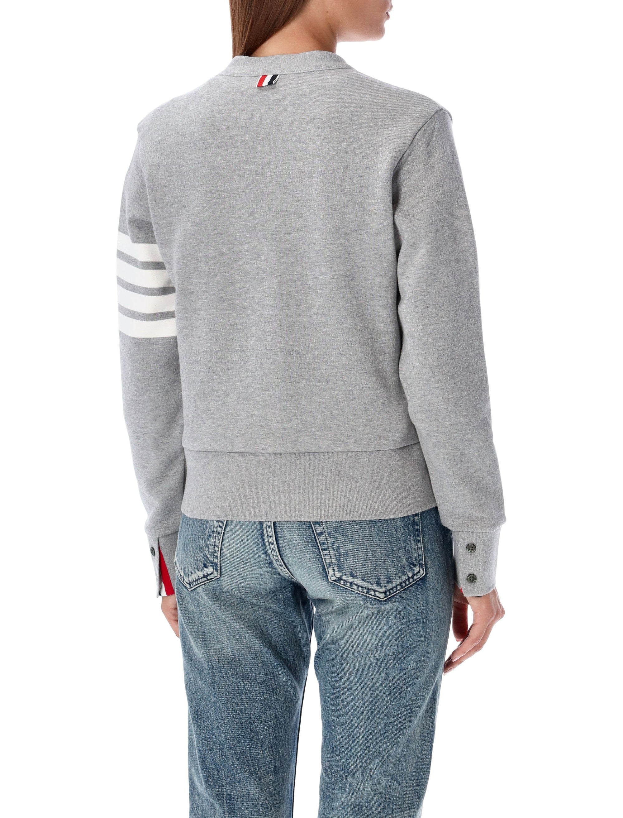 Cardigan in jersey di Thom Browne Lt Grey Cotton