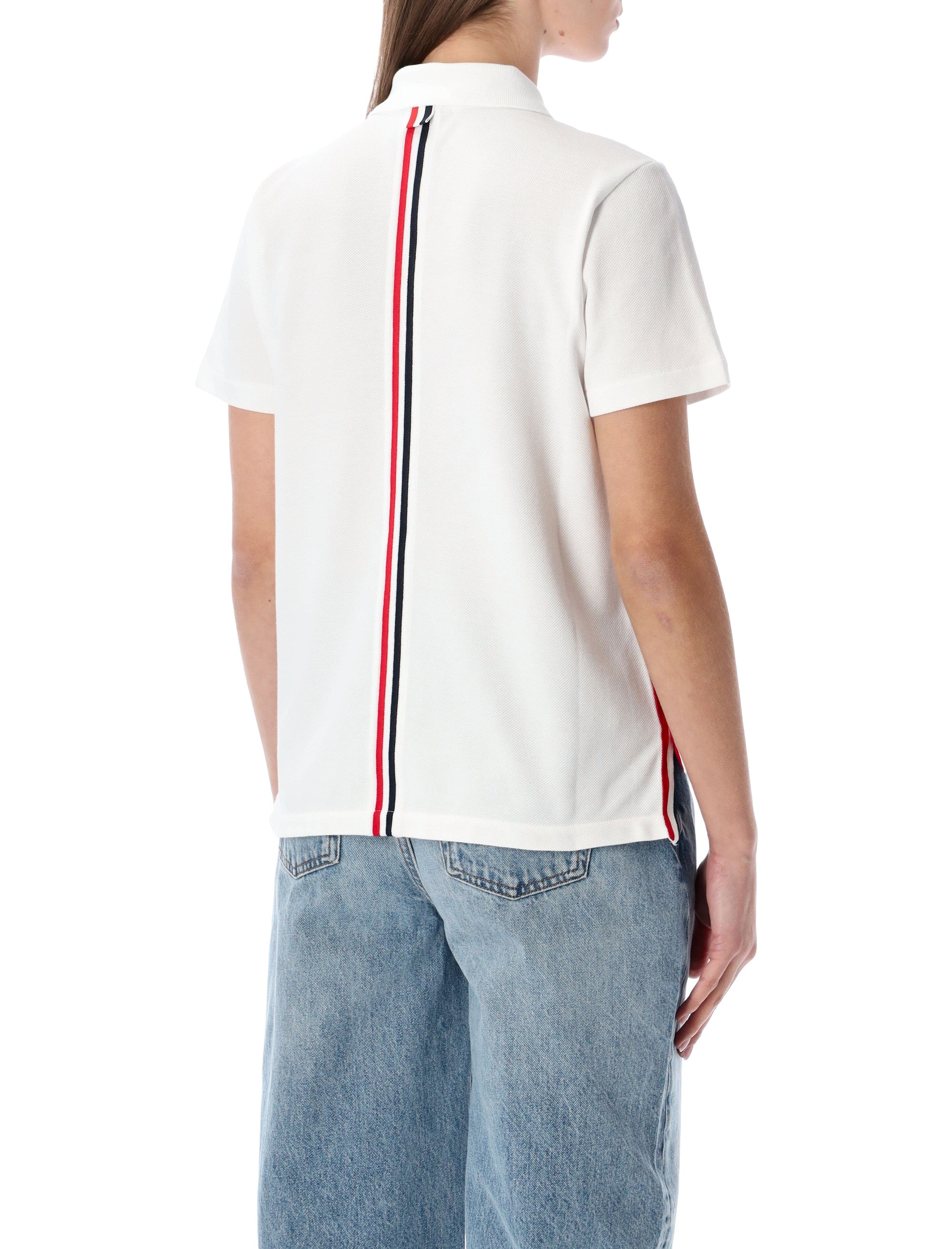 Thom Browne Relaxed-Fit Cotton Polo Shirt White Tshirt
