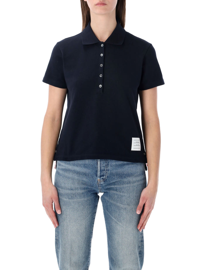 Thom Browne relaxed-fit cotton polo shirt Navy Tshirt
