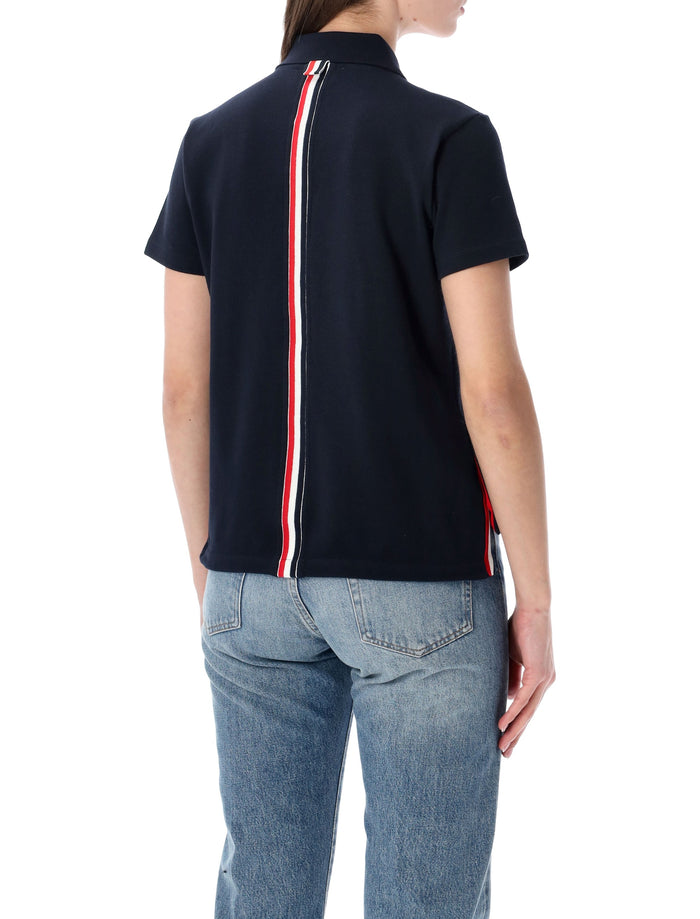 Thom Browne relaxed-fit cotton polo shirt Navy Tshirt