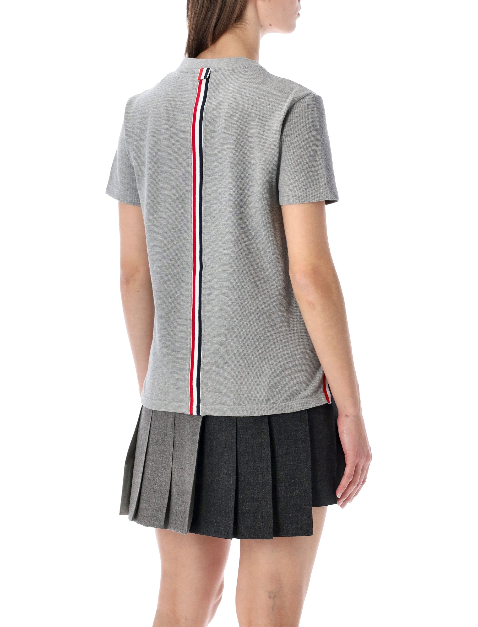 Thom Browne Classic Piqué T-Shirt Lt Grey Cotton Tshirt