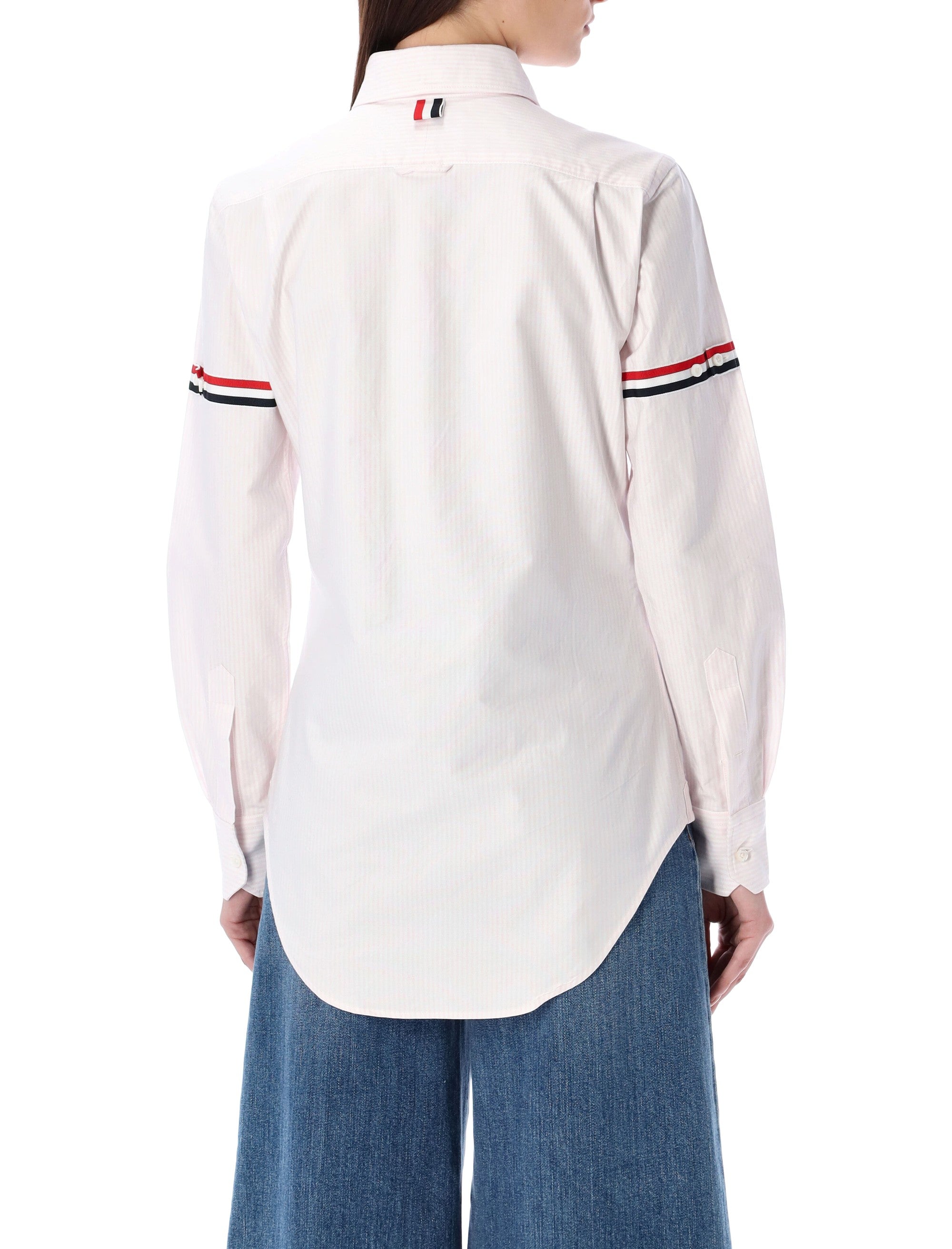 Thom Browne cotton Oxford shirt with striped armband Lt Pink
