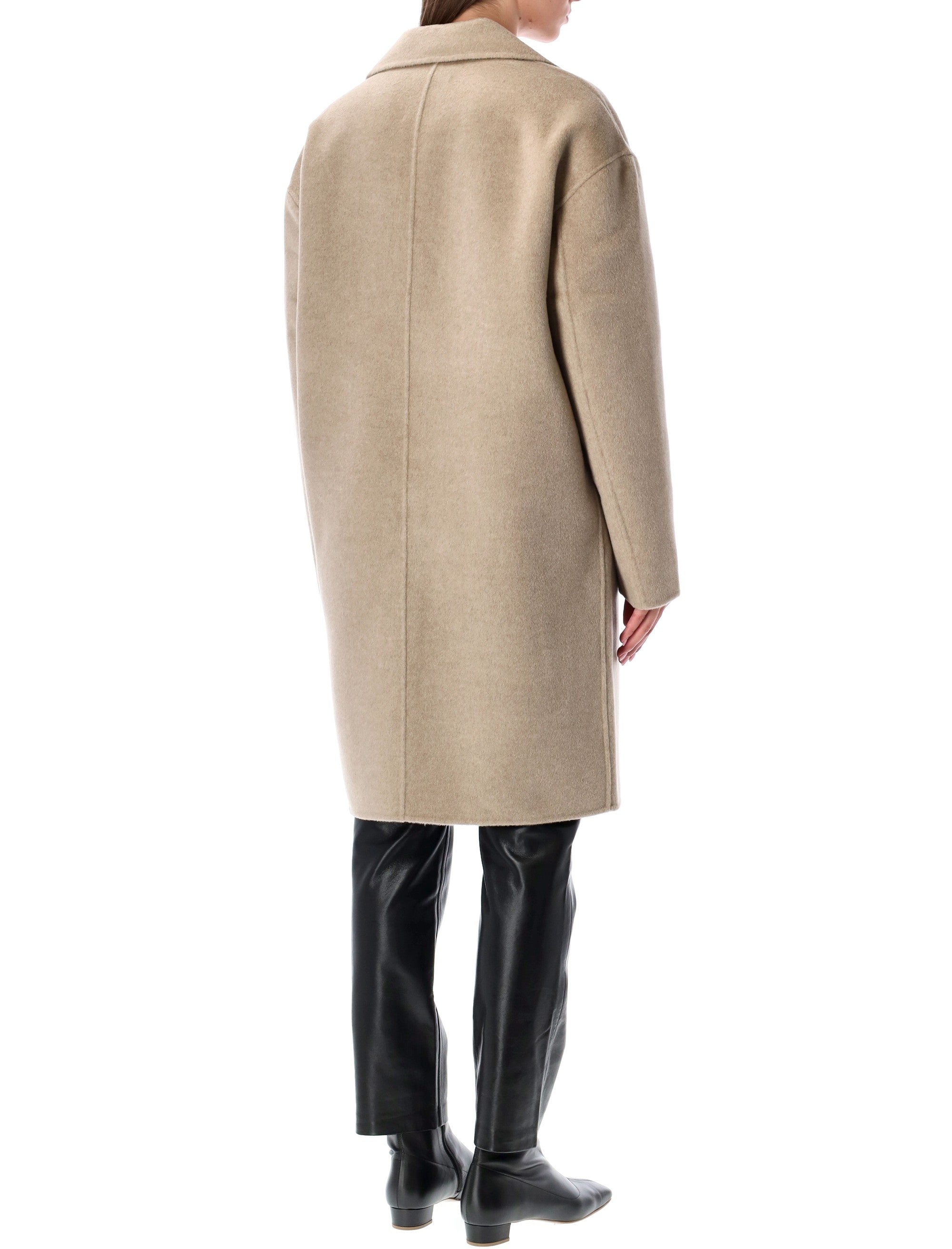 Anine Bing Portia Wool Cashmere Coat Oatmeal