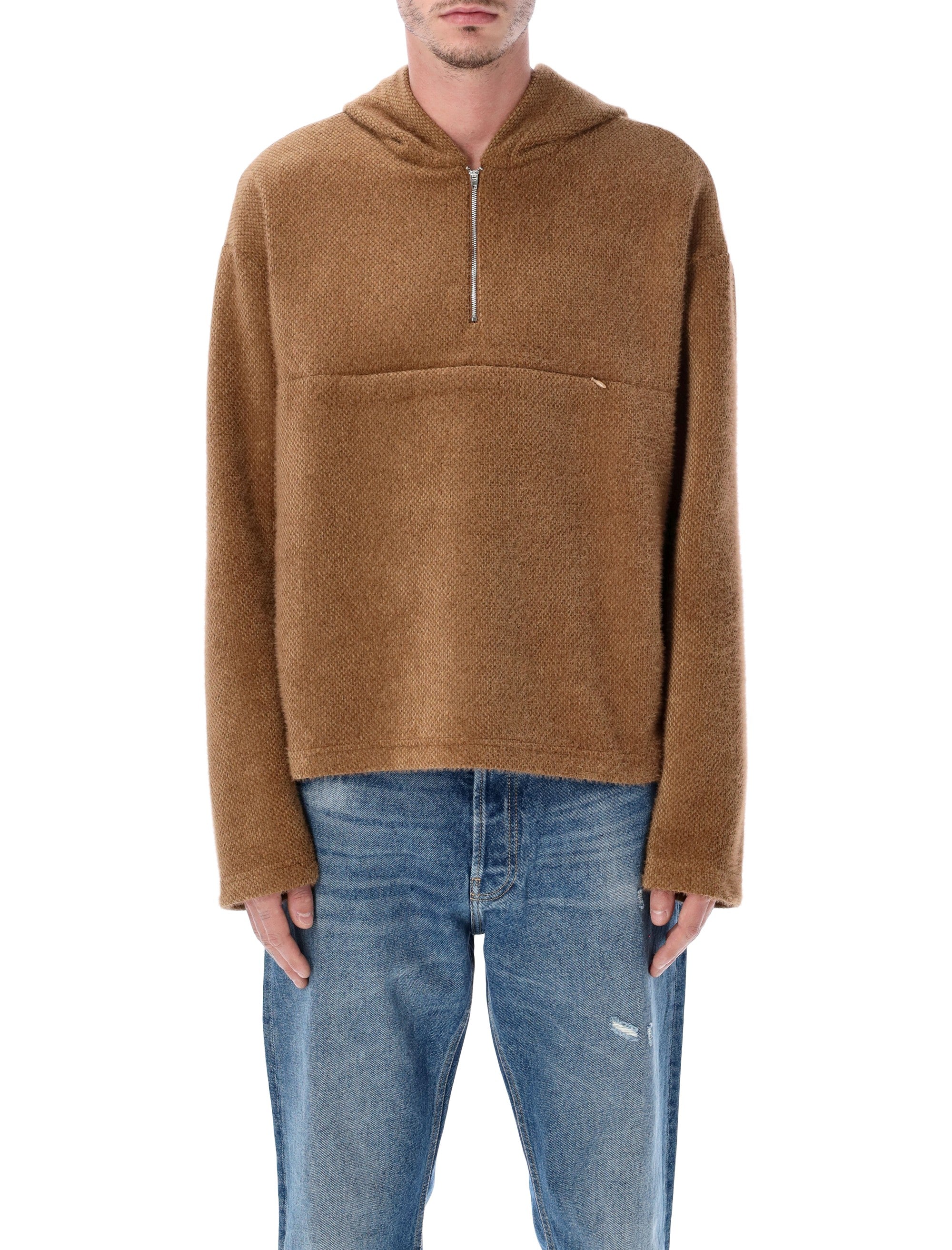 Rold Skov Squire half-zip hoodie Camel Polyester Sweater