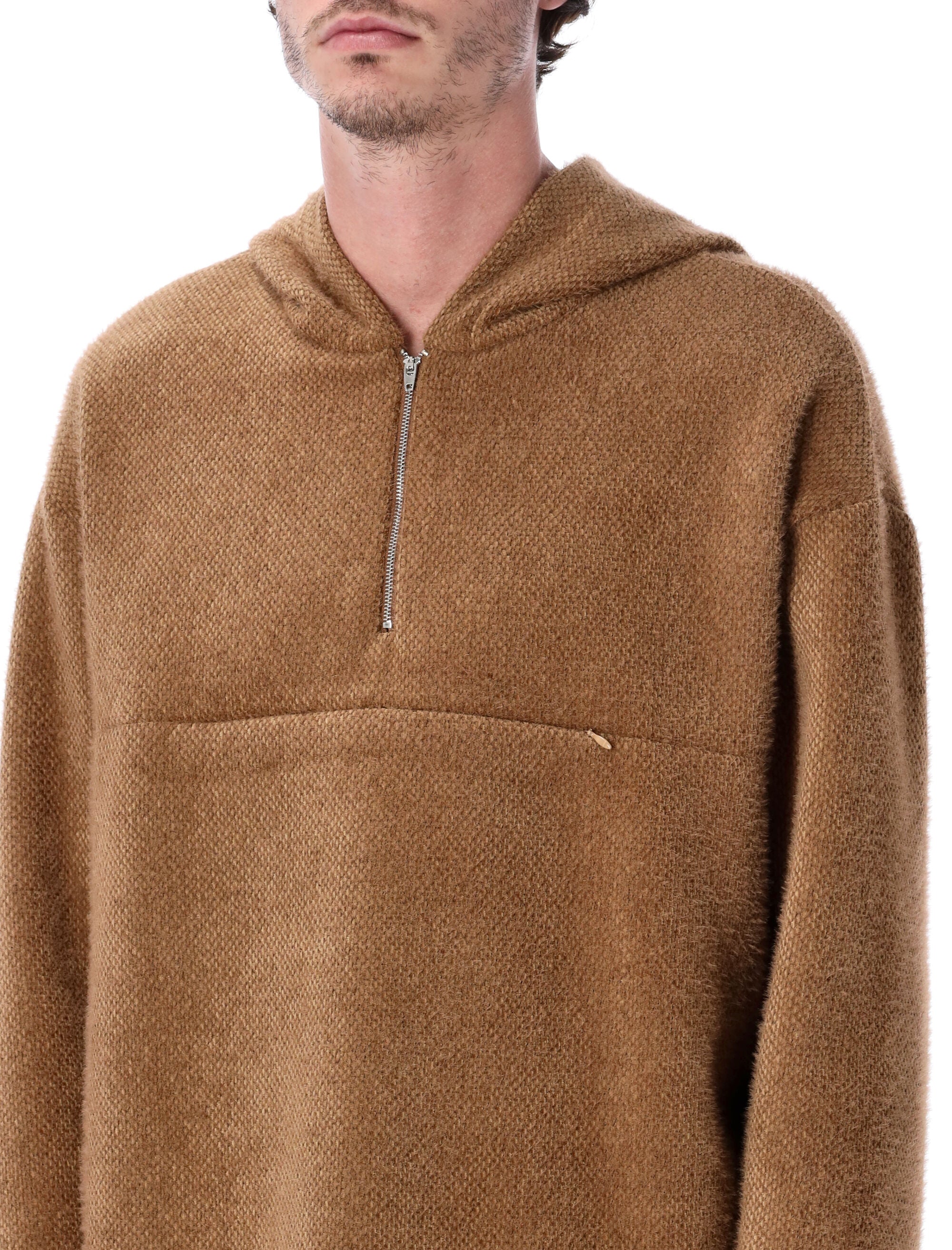 Rold Skov Squire half-zip hoodie Camel Polyester Sweater