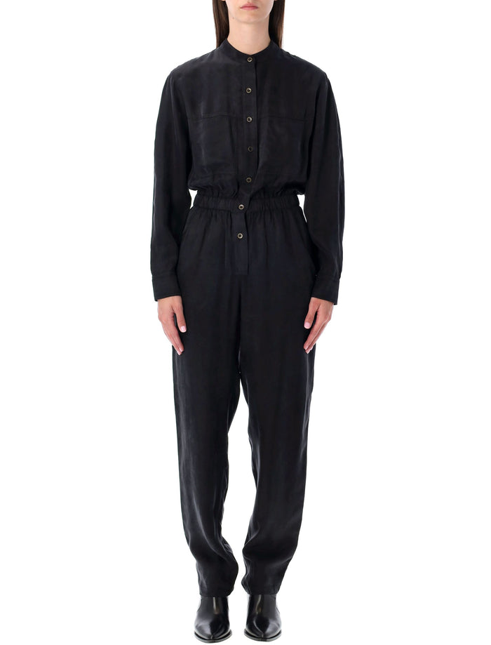 Marant Étoile black buttoned jumpsuit Faded Cupro