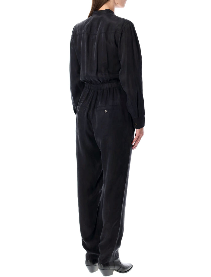 Marant Étoile black buttoned jumpsuit Faded Cupro