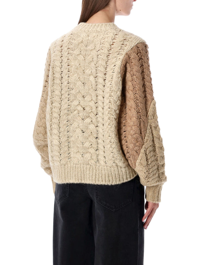 Beige Patchwork Cable Knit Sweater Marant Étoile Acrylic