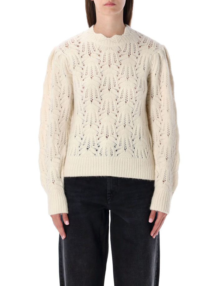 Ivory Lace Knit Sweater Marant Étoile Ecru Baby Alpaca