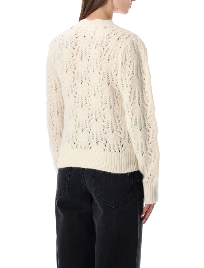 Ivory Lace Knit Sweater Marant Étoile Ecru Baby Alpaca