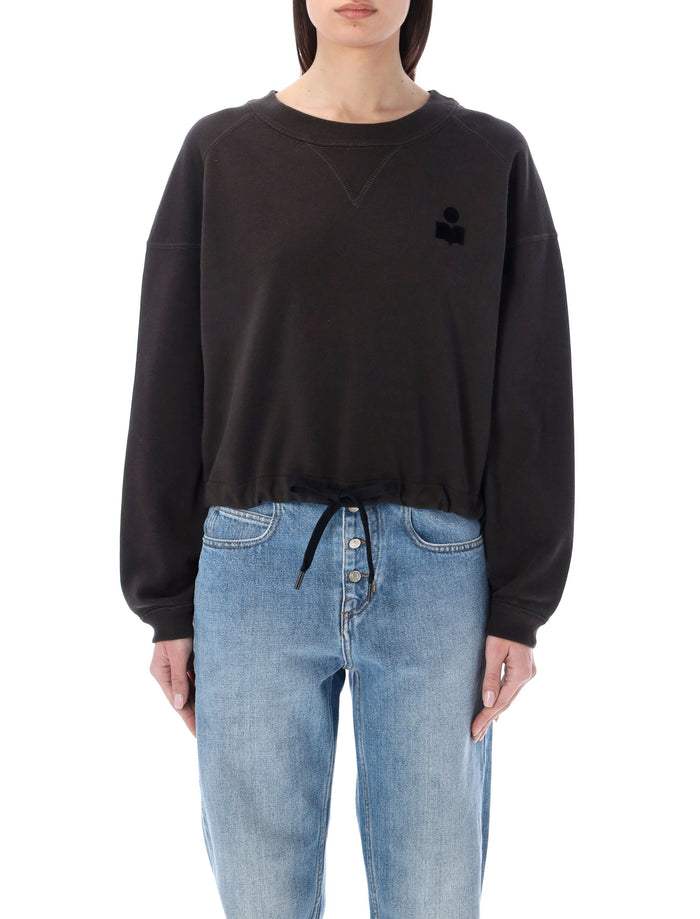 Margo cropped hoodie Faded Black Cotton Sweatshirt