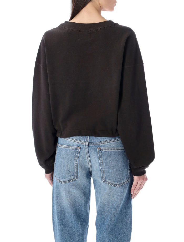 Margo cropped hoodie Faded Black Cotton Sweatshirt