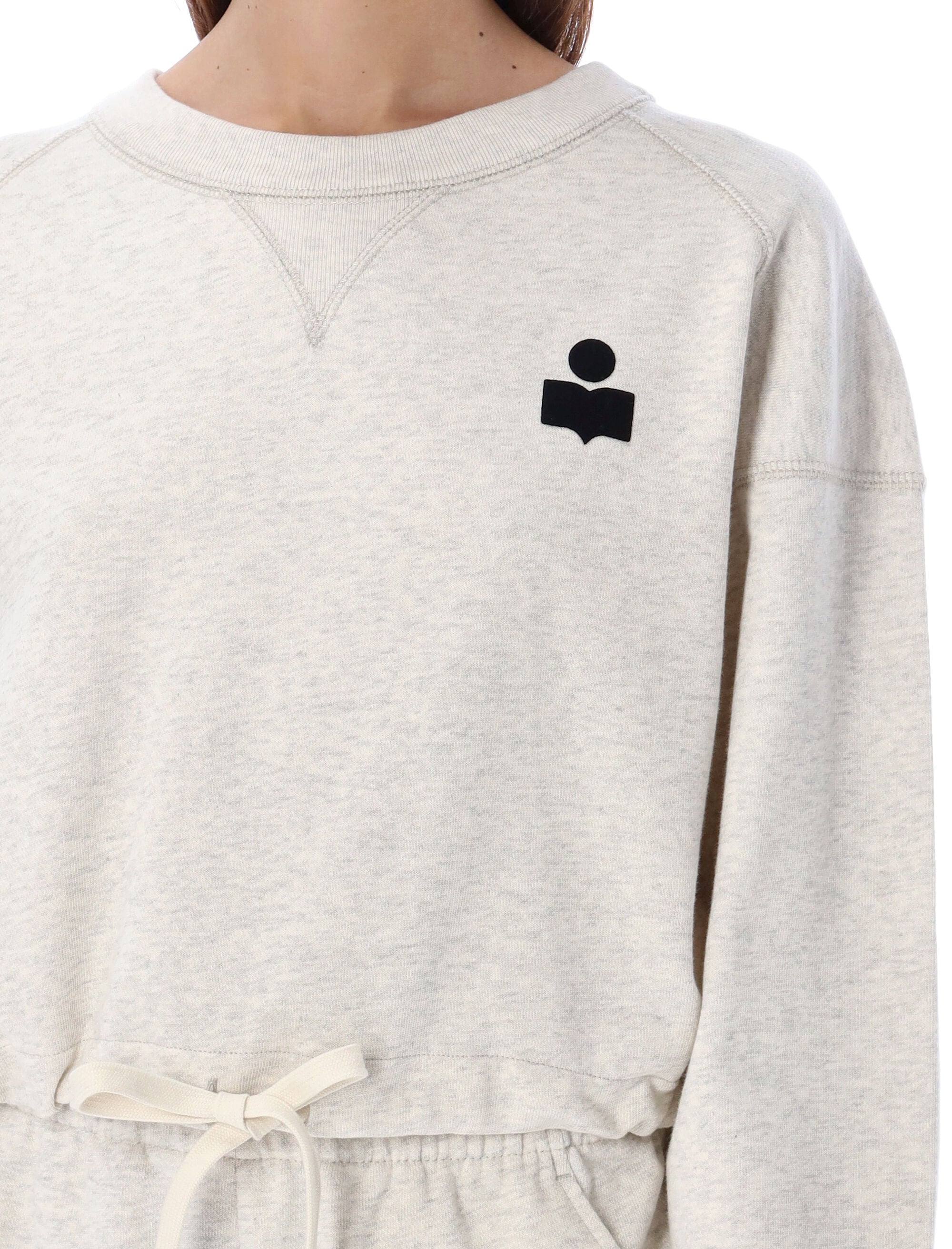 Margo cropped hoodie Ecru Cotton Sweatshirt